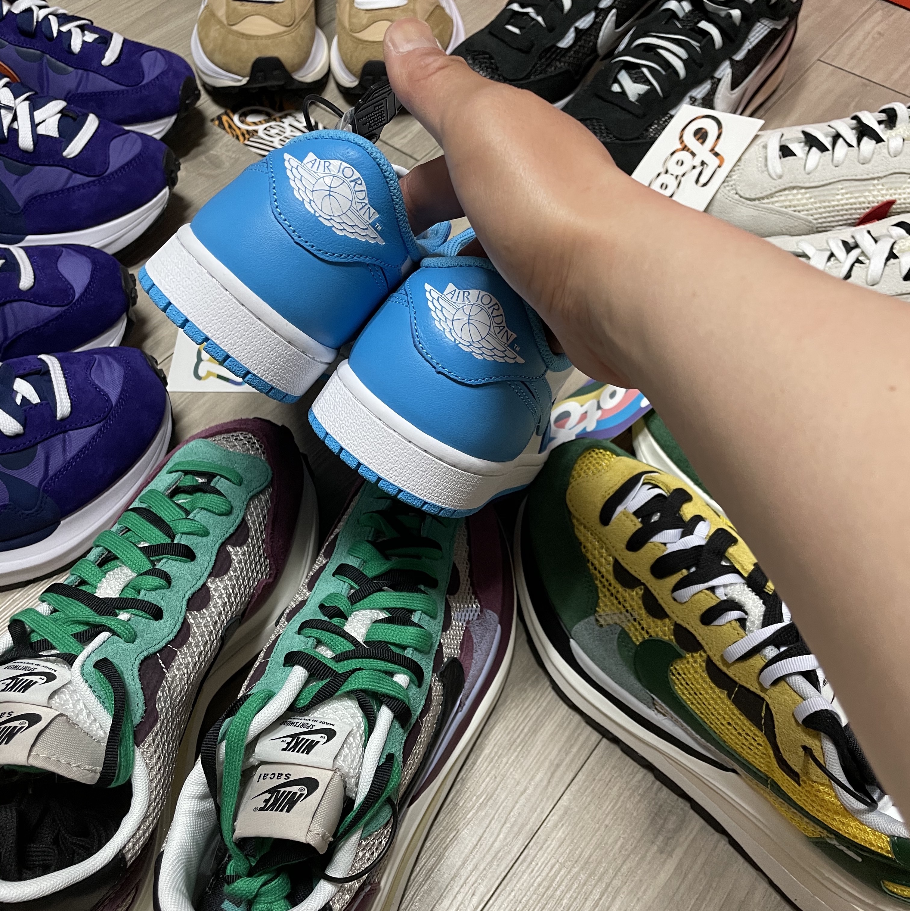 Nike x Sacai VaporWaffle Black White, Nike x Sacai VaporWaffle Royal Fuchsia 착용 스타일 - 3