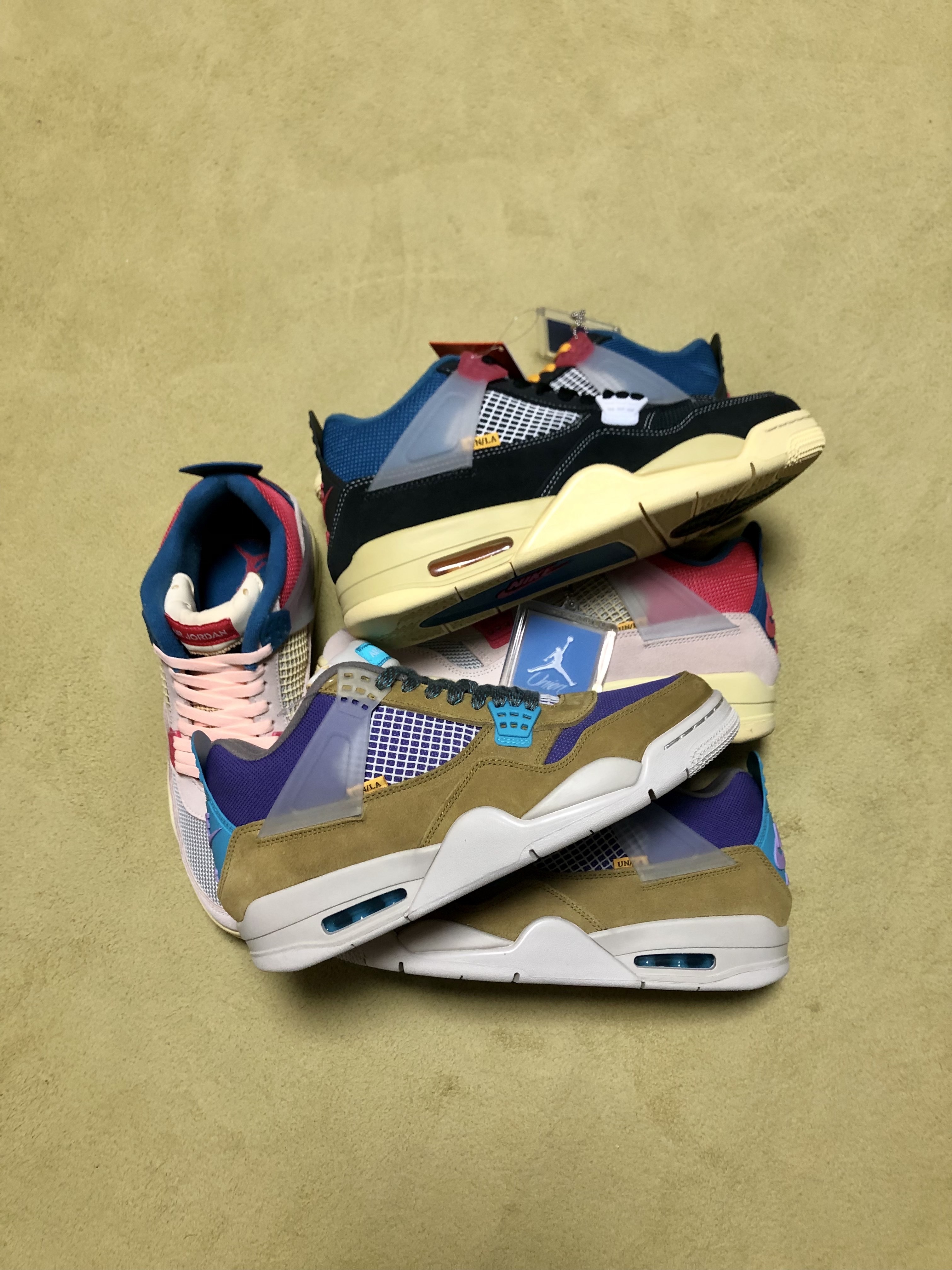 Jordan 4 x Union Retro SP Desert Moss, Jordan 4 x Union Retro Off Noir 착용 스타일 - 2