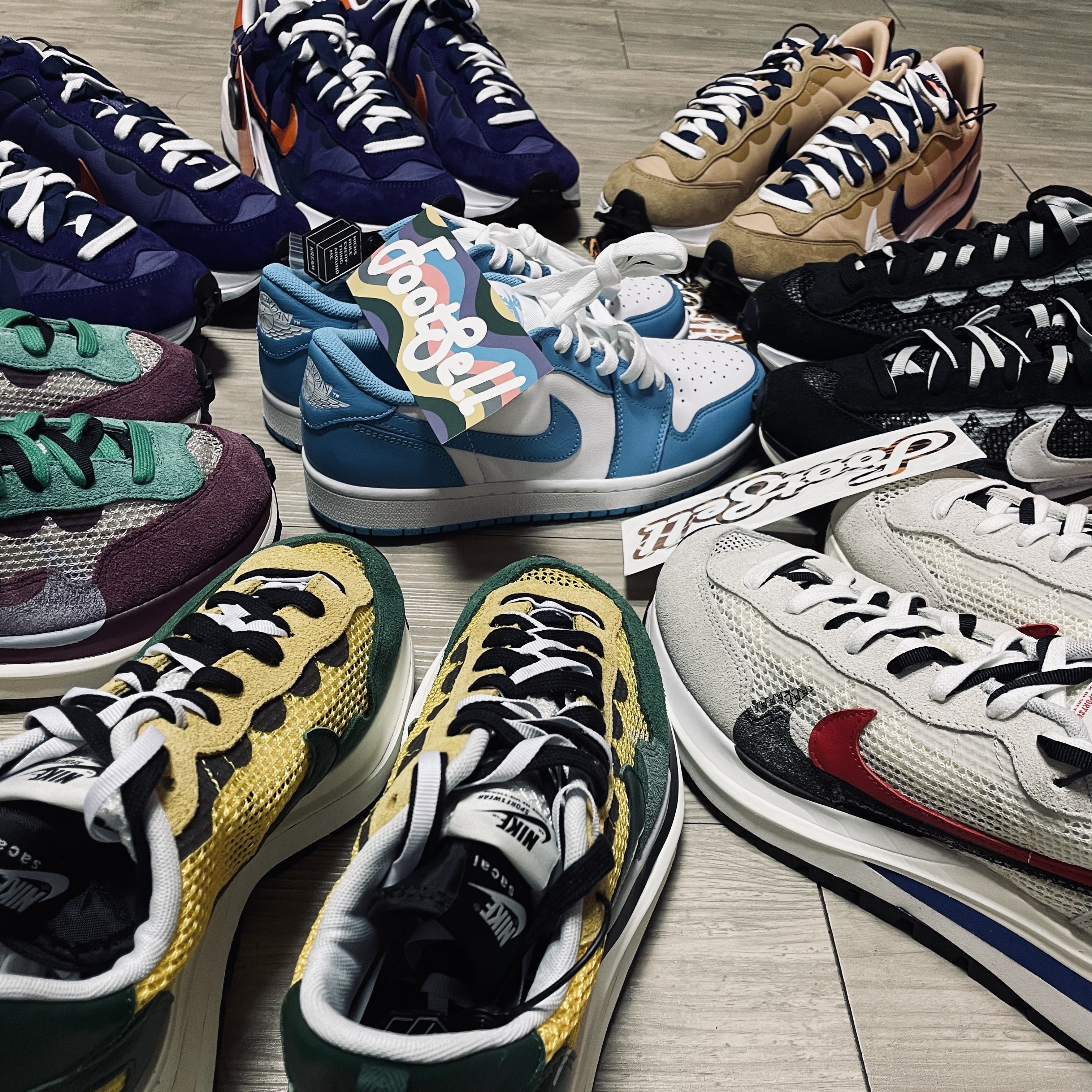 Nike x Sacai VaporWaffle Black White, Nike x Sacai VaporWaffle Royal Fuchsia 착용 스타일 - 1