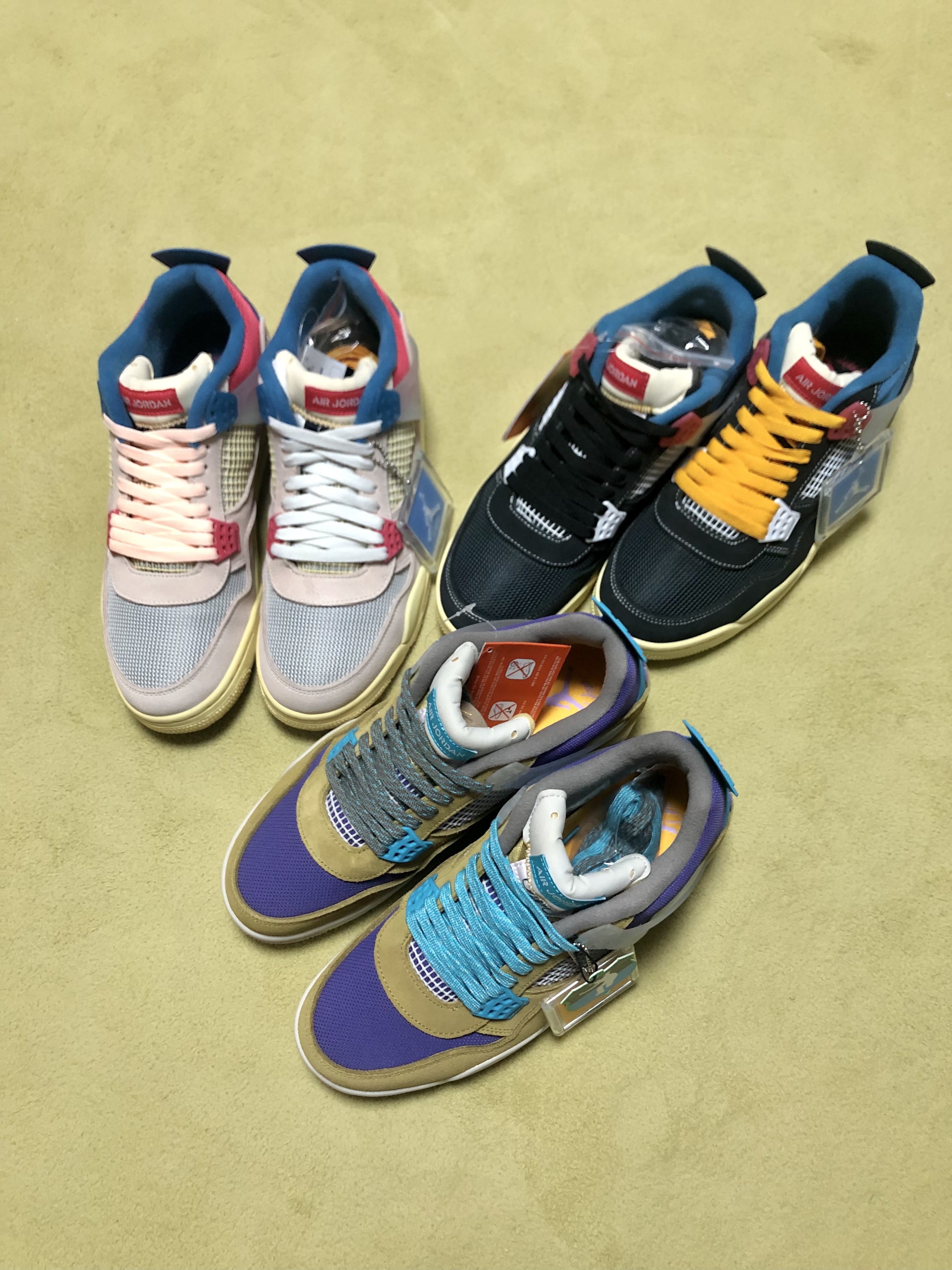 Jordan 4 x Union Retro SP Desert Moss, Jordan 4 x Union Retro Off Noir 착용 스타일 - 3