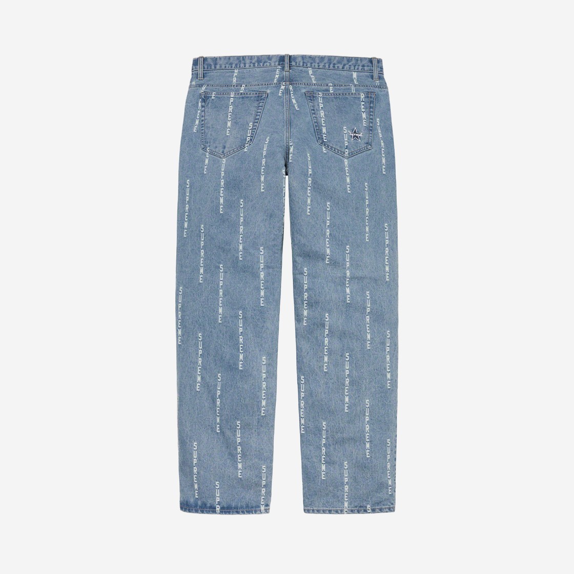 Supreme Logo Stripe Jacquard Regular Jean Blue - 20FW 상세 이미지 2