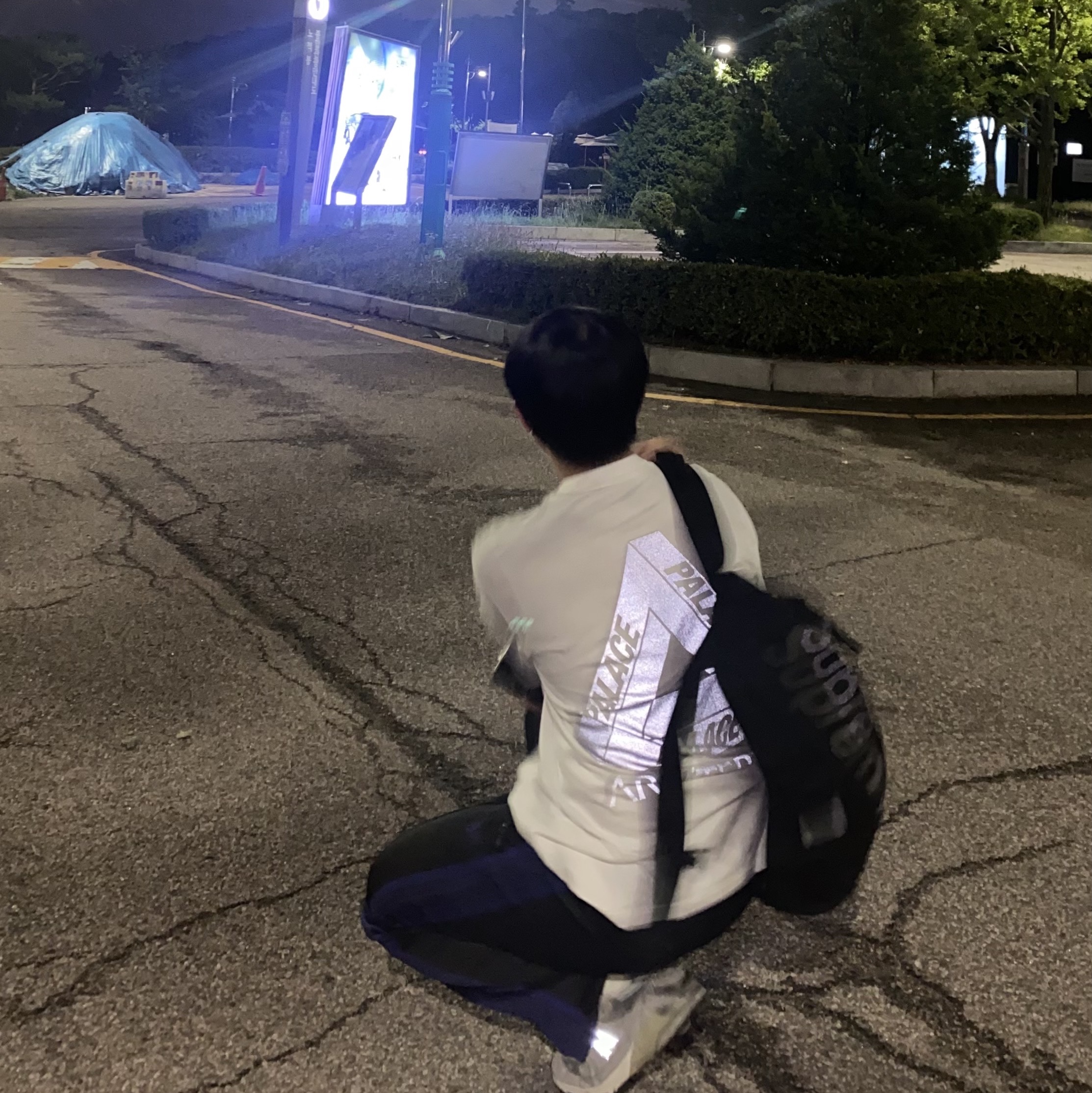Palace x Arc'teryx T-Shirt White - 20FW, Supreme Backpack Black - 20SS 착용 스타일