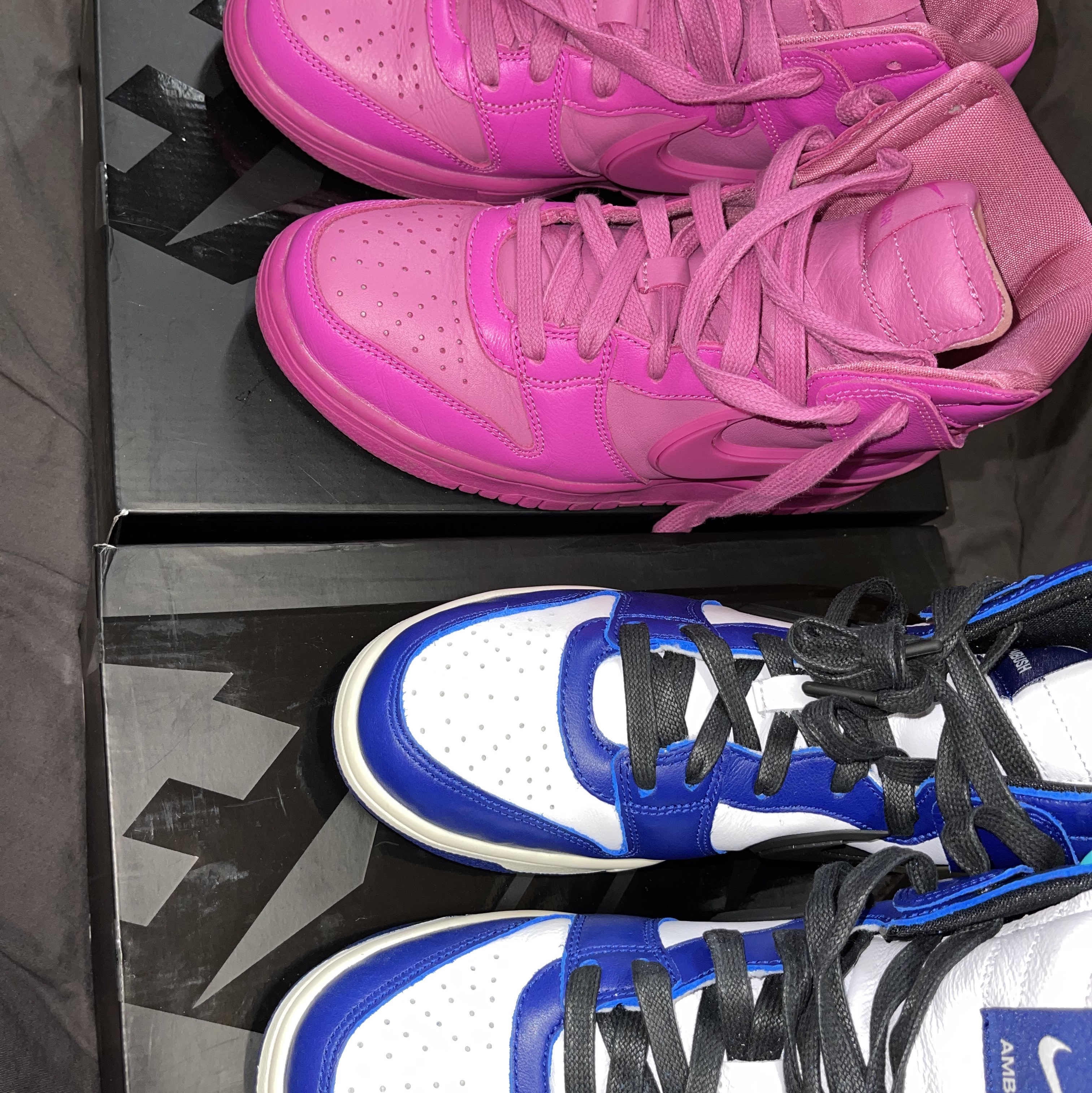 Nike x Ambush Dunk High Deep Royal Blue, Nike x Ambush Dunk High Cosmic Fuchsia 착용 스타일
