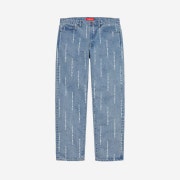 Supreme Logo Stripe Jacquard Regular Jean Blue - 20FW
