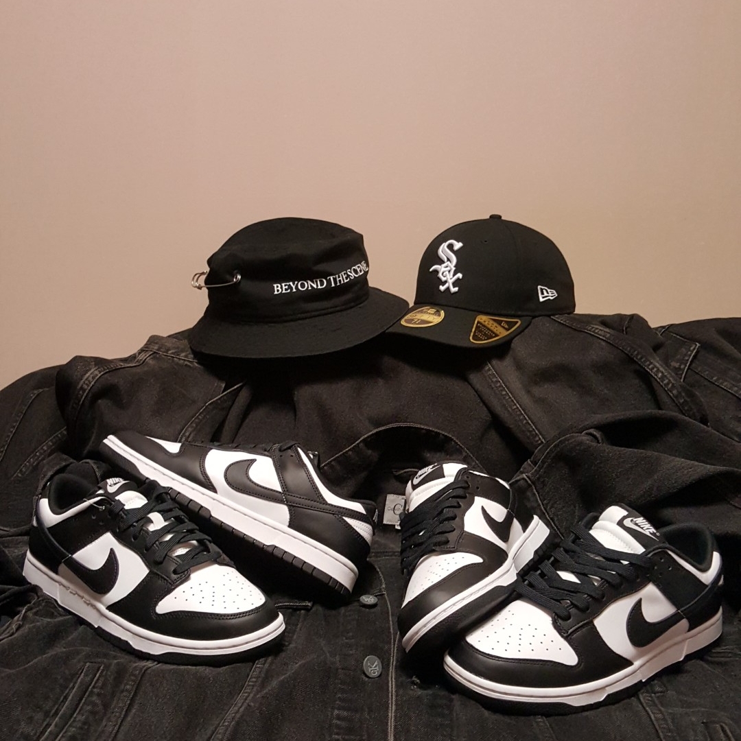 (W) Nike Dunk Low Black, Nike Dunk Low Retro Black 착용 스타일 - 3