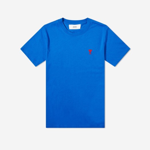 아미 스몰 하트 로고 티셔츠 블루