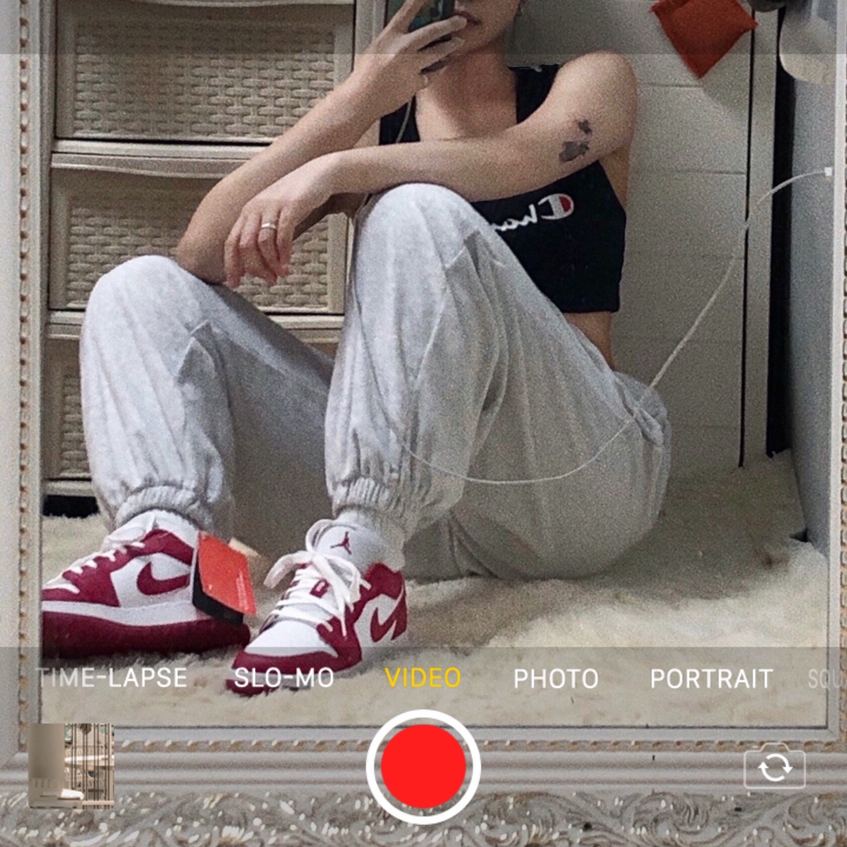 Jordan 1 Low Gym Red White 착용 스타일