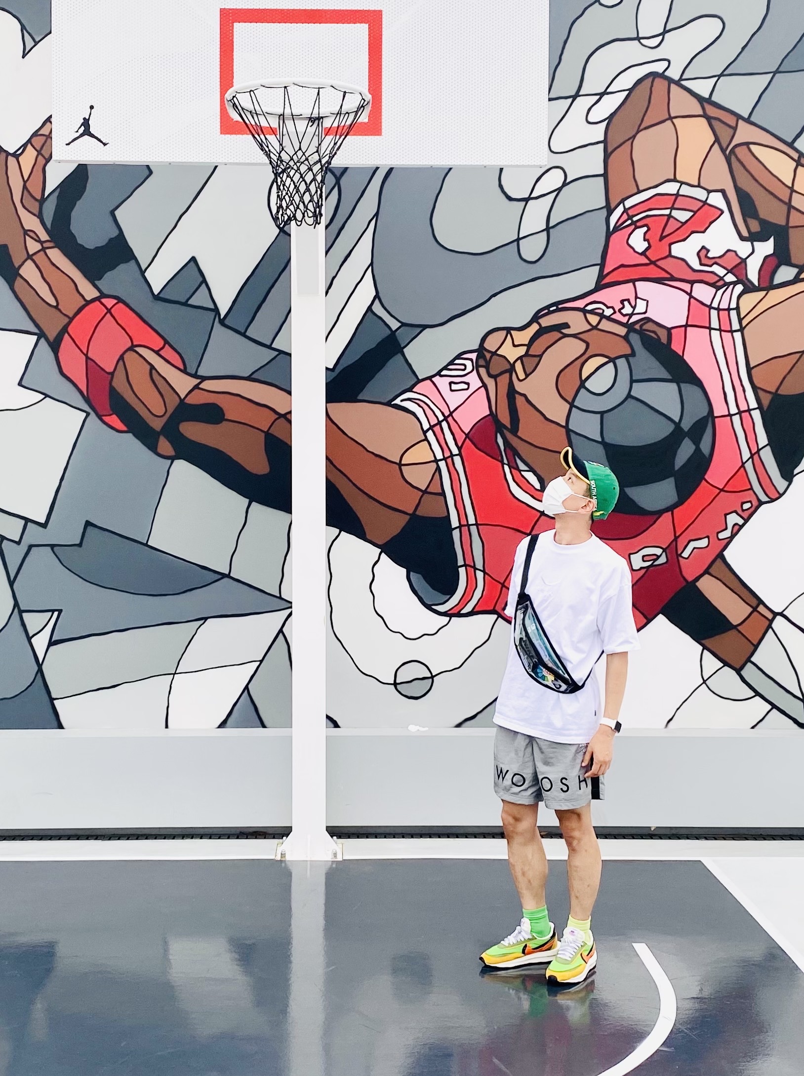 Nike x Sacai LDWaffle Green Multi 착용 스타일