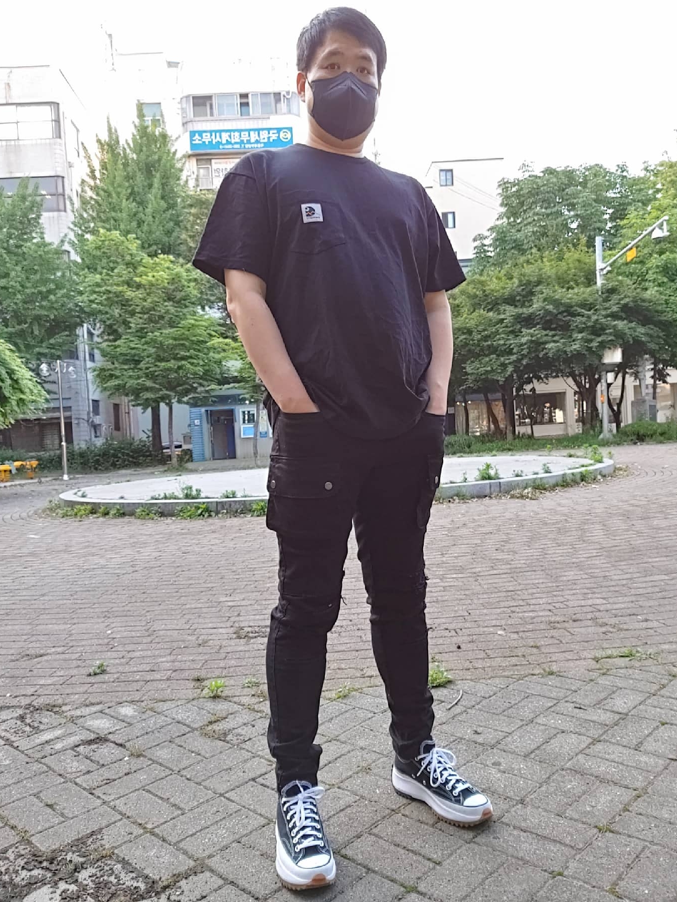 Converse Run Star Hike Low Black 착용 스타일