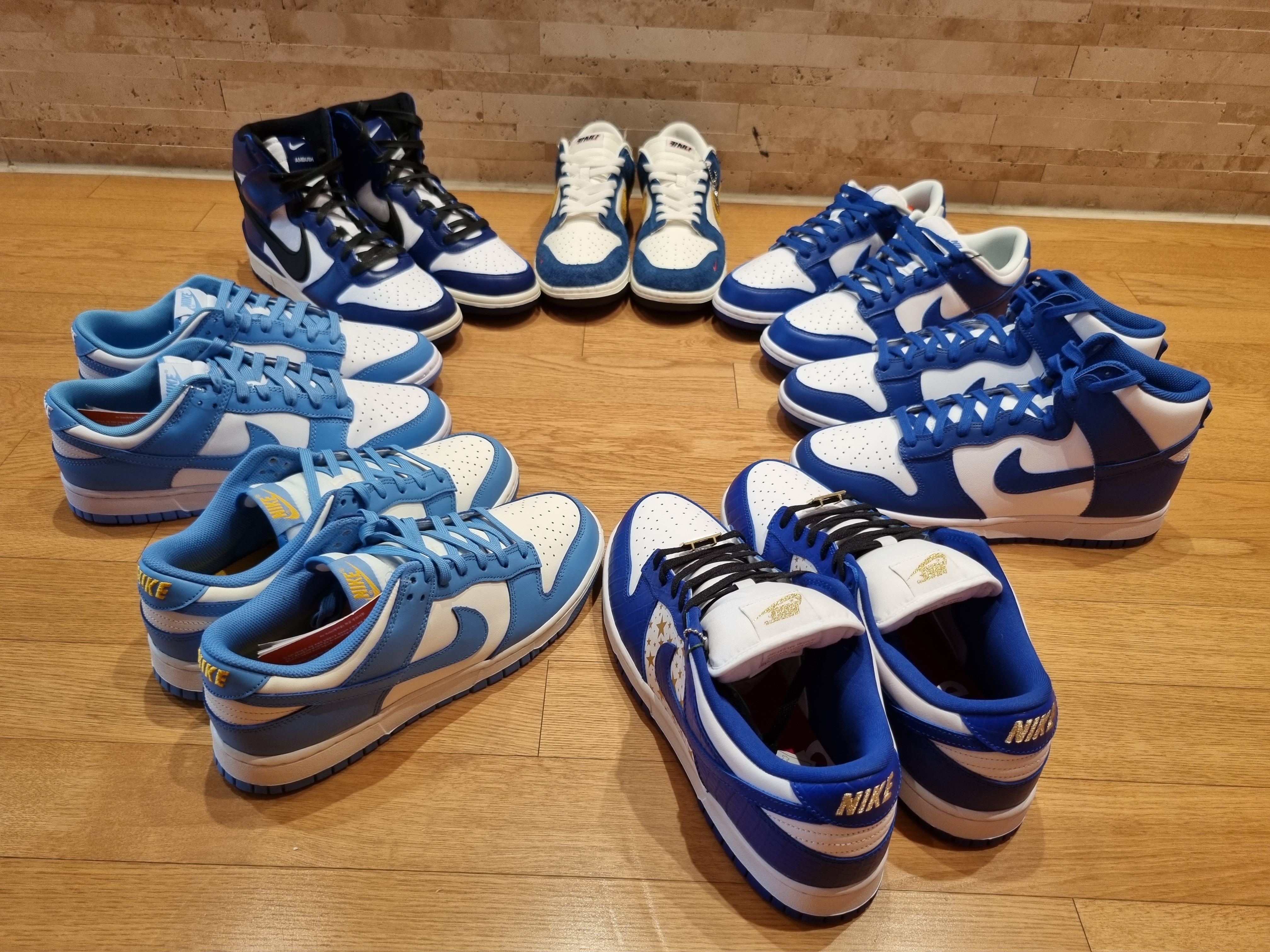 Nike x Supreme SB Dunk Low Hyper Blue, (W) Nike Dunk Low Coast 착용 스타일 - 2