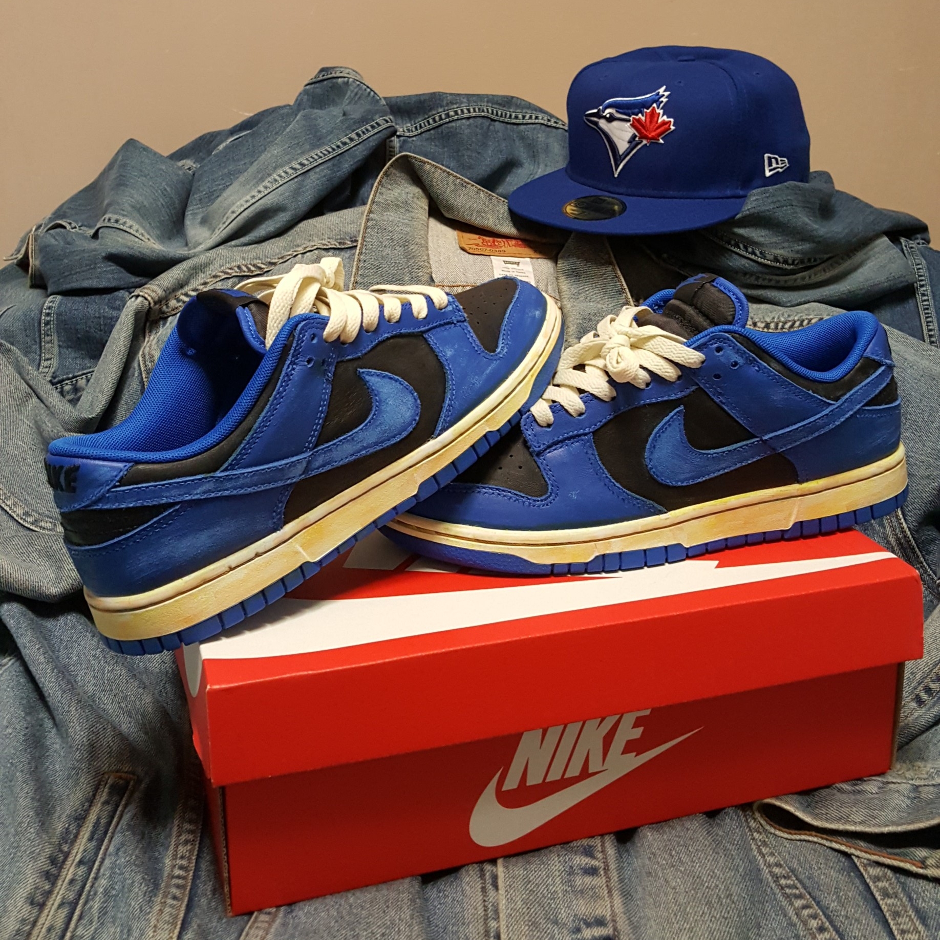 Nike Dunk Low Retro Hyper Cobalt, (GS) Nike Dunk Low Retro Hyper Cobalt 착용 스타일 - 3
