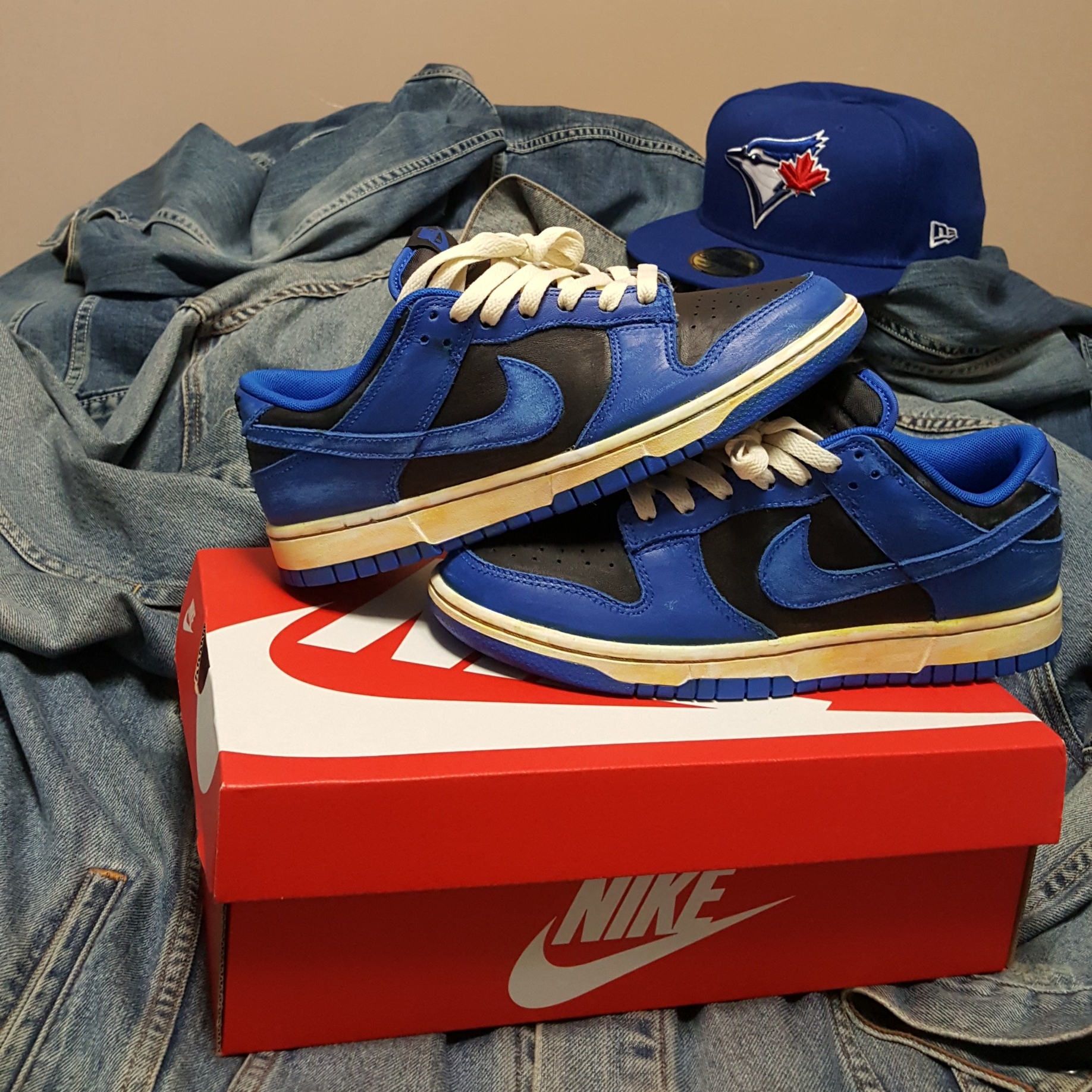 Nike Dunk Low Retro Hyper Cobalt, (GS) Nike Dunk Low Retro Hyper Cobalt 착용 스타일 - 2
