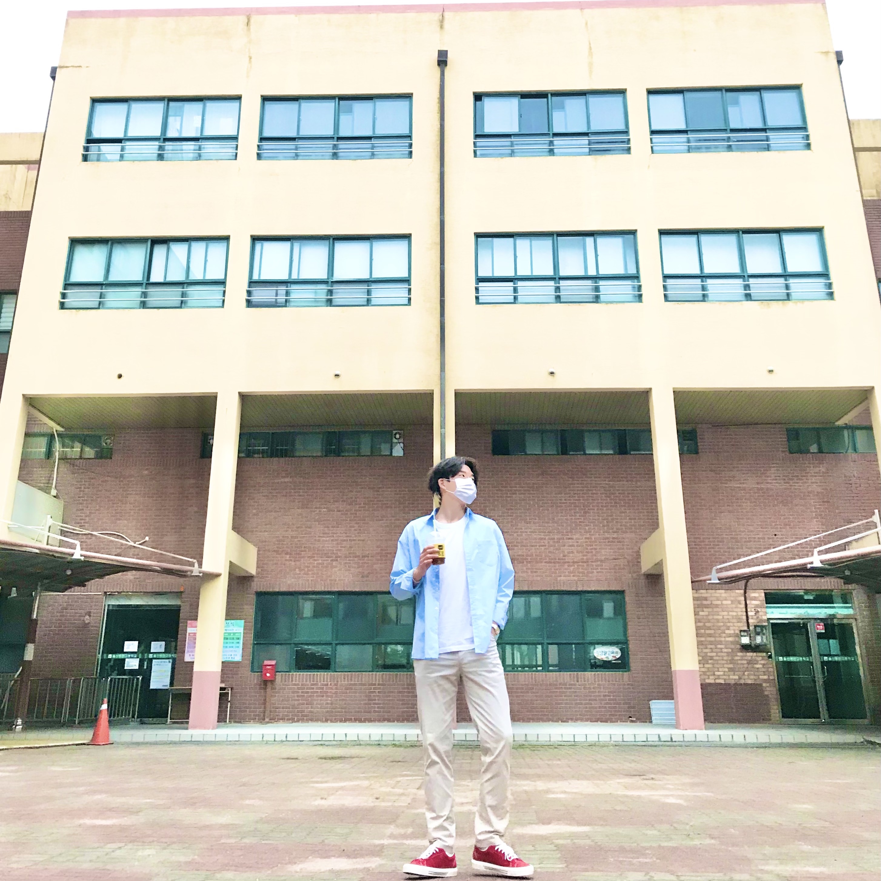 Vans Sid DX Anaheim Factory Red 착용 스타일 - 1