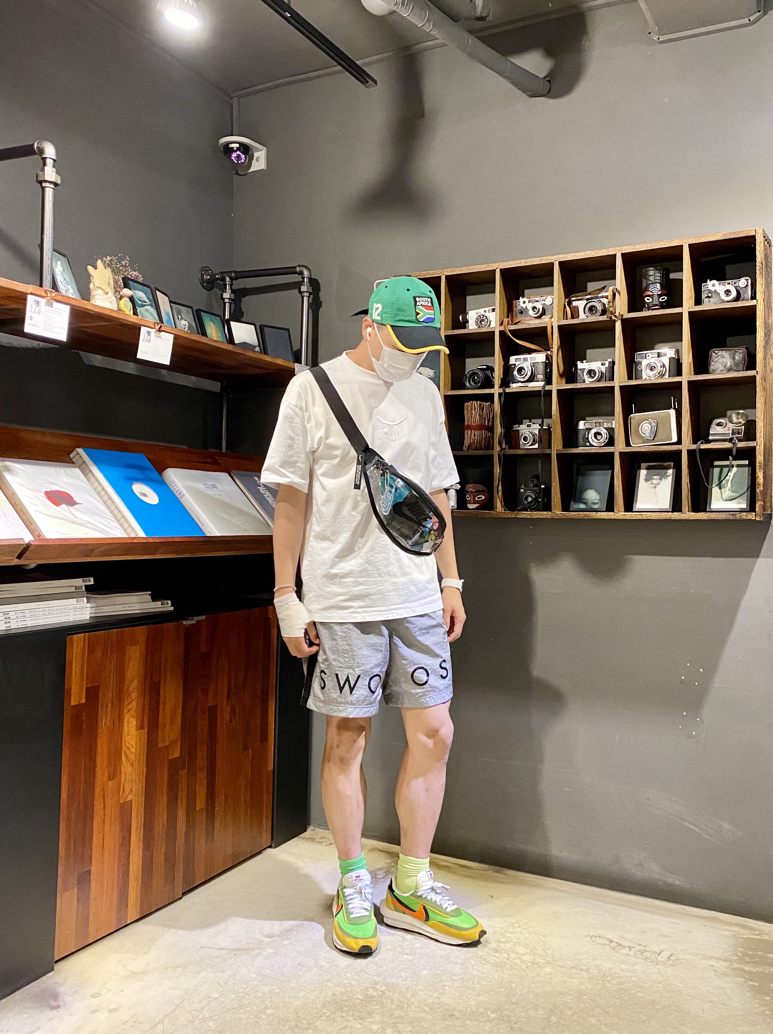 Nike x Sacai LDWaffle Green Multi 착용 스타일