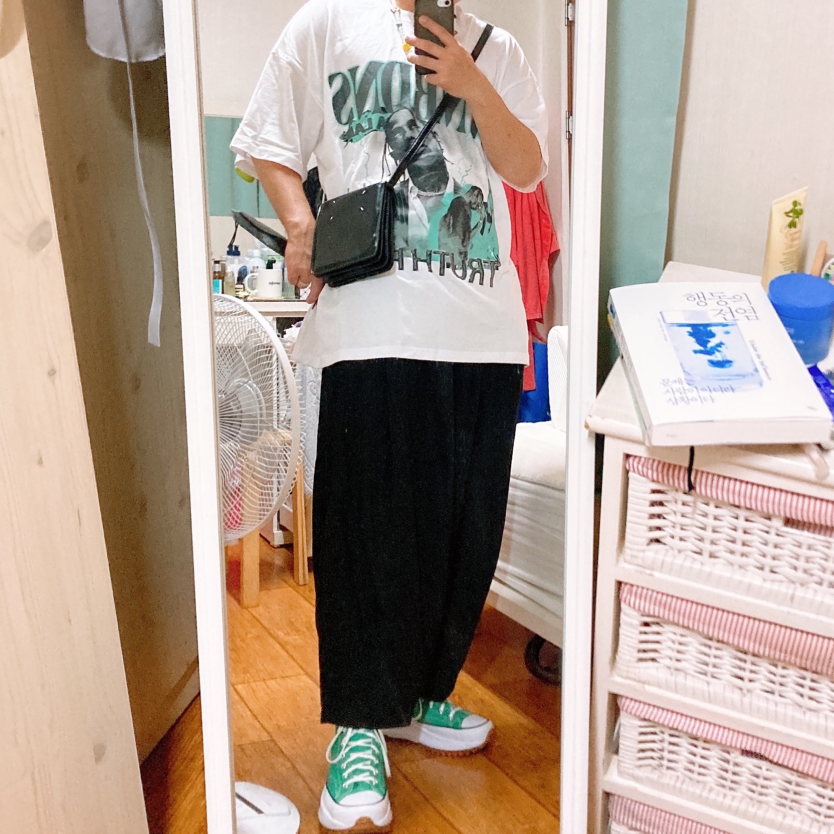 Converse Run Star Hike Hi Court Green 착용 스타일