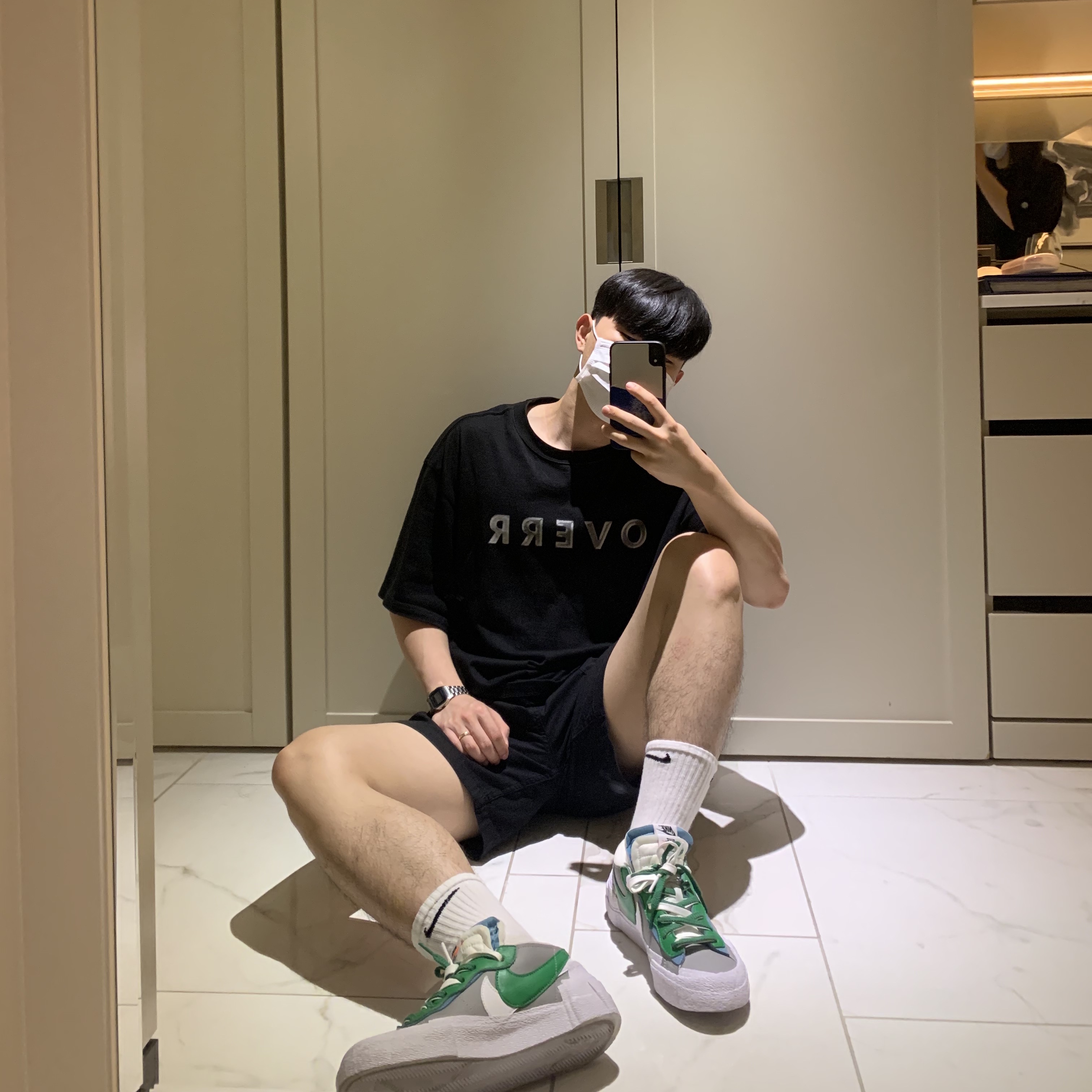 Nike x Sacai Blazer Low Classic Green 착용 스타일