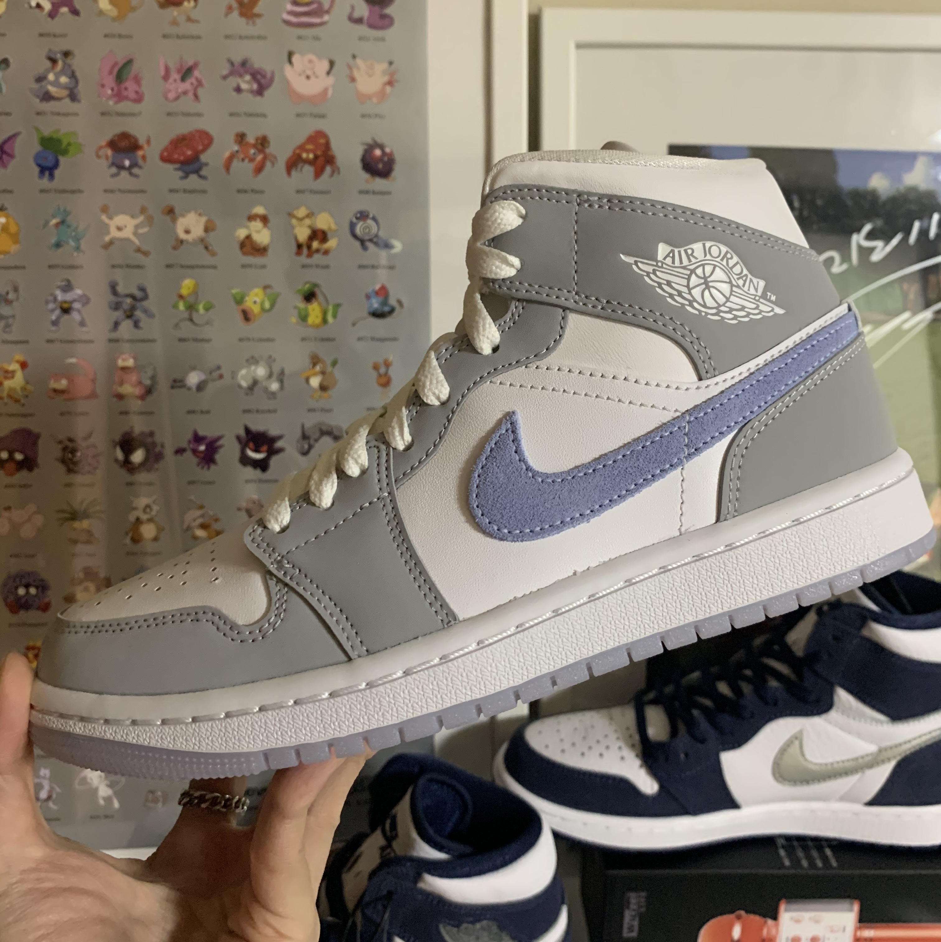 (W) Jordan 1 Mid Wolf Grey 착용 스타일