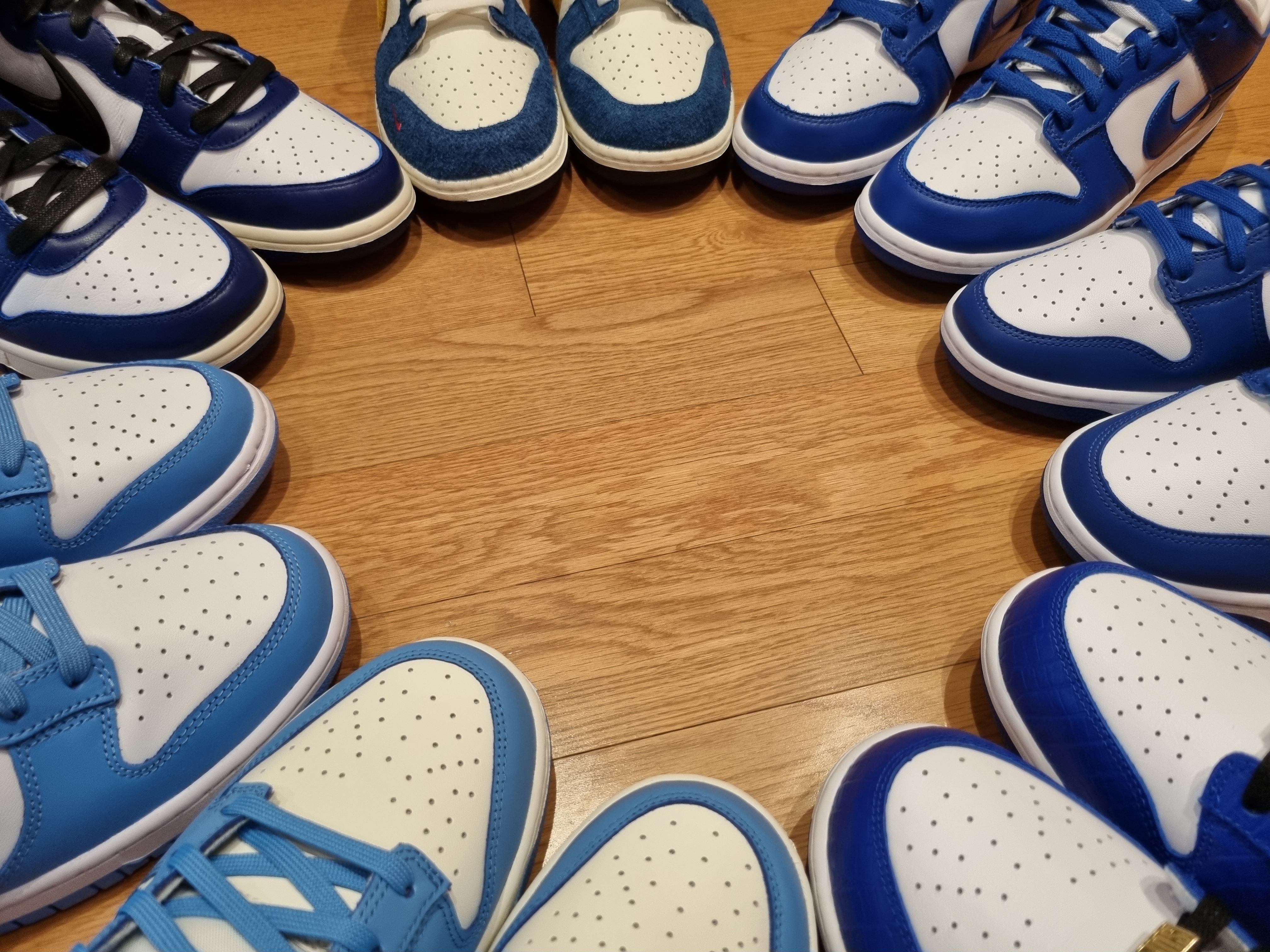 Nike x Supreme SB Dunk Low Hyper Blue, (W) Nike Dunk Low Coast 착용 스타일 - 1