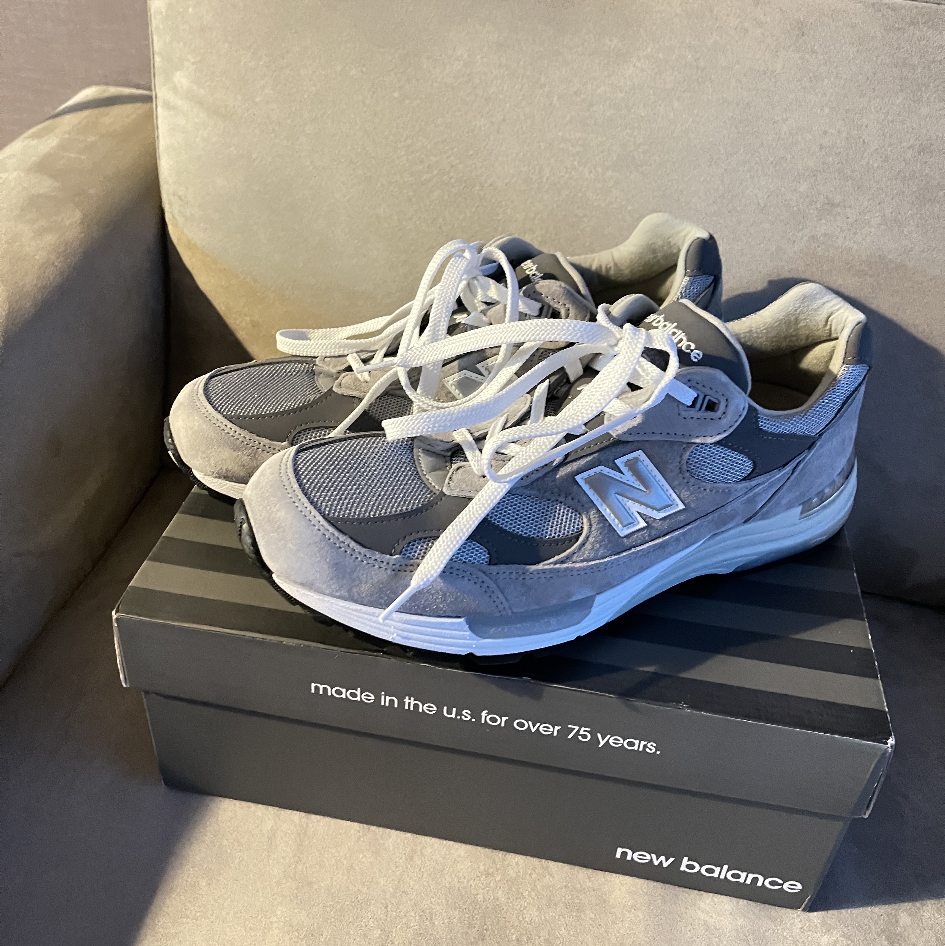 New Balance 992 Made in USA Grey - D Standard 착용 스타일