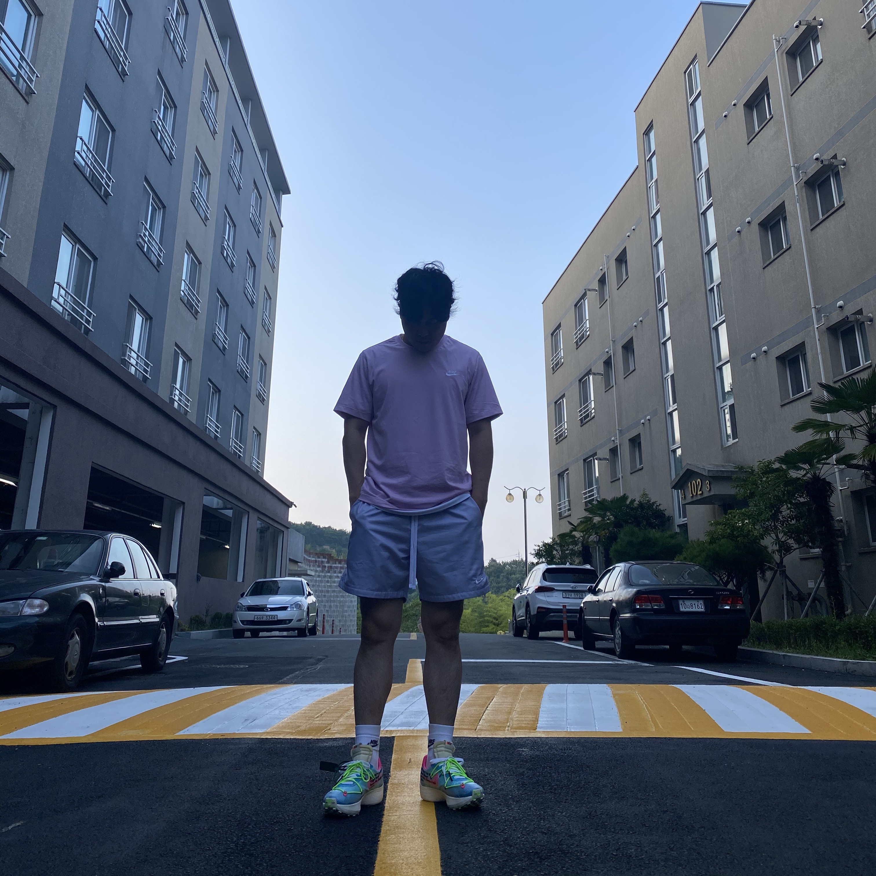 (W) Nike x Off-White Vapor Street Polarized Blue 착용 스타일 - 1