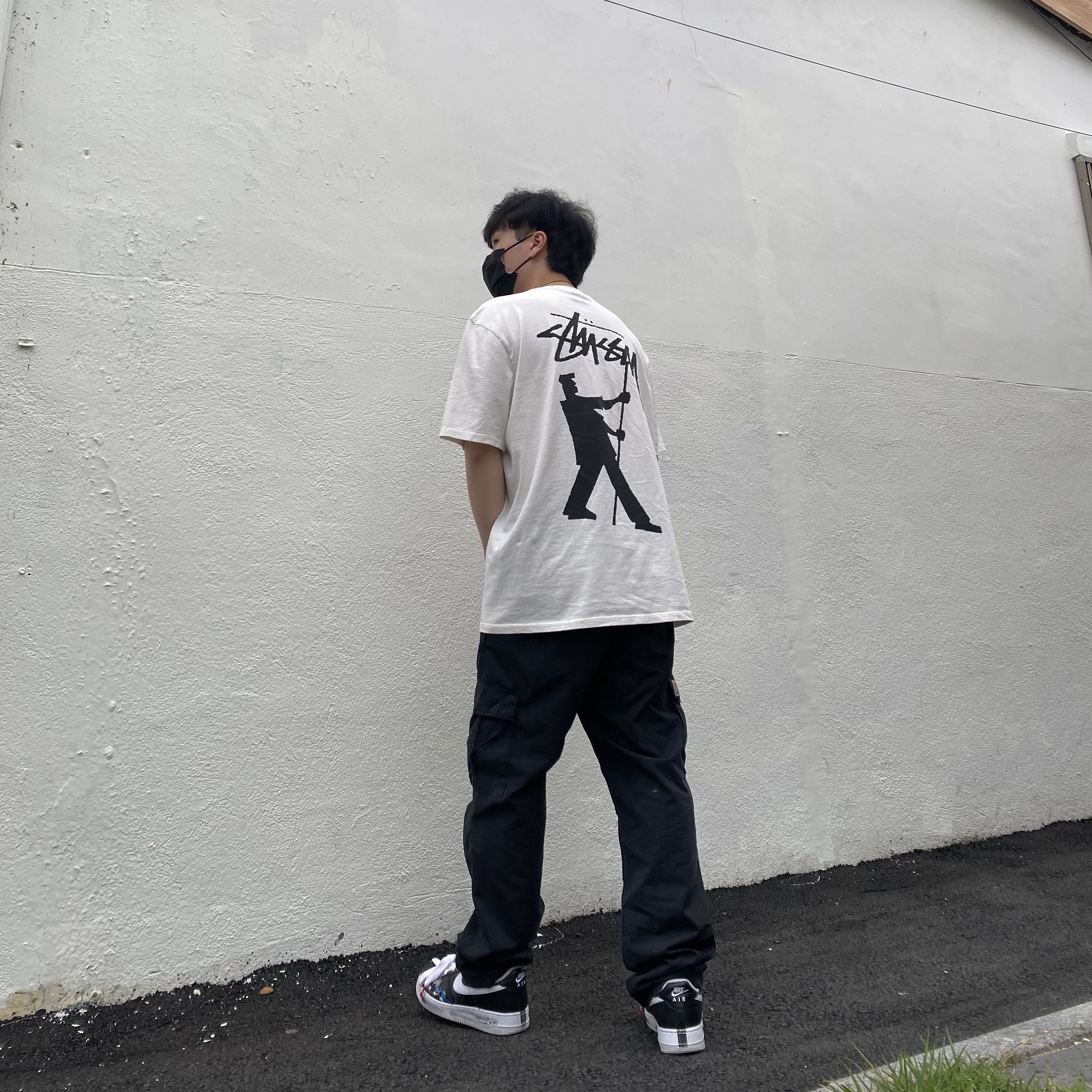 Stussy Painter Dyed T-Shirt Natural, Nike x Peaceminusone Air Force 1 Low Para-Noise 착용 스타일