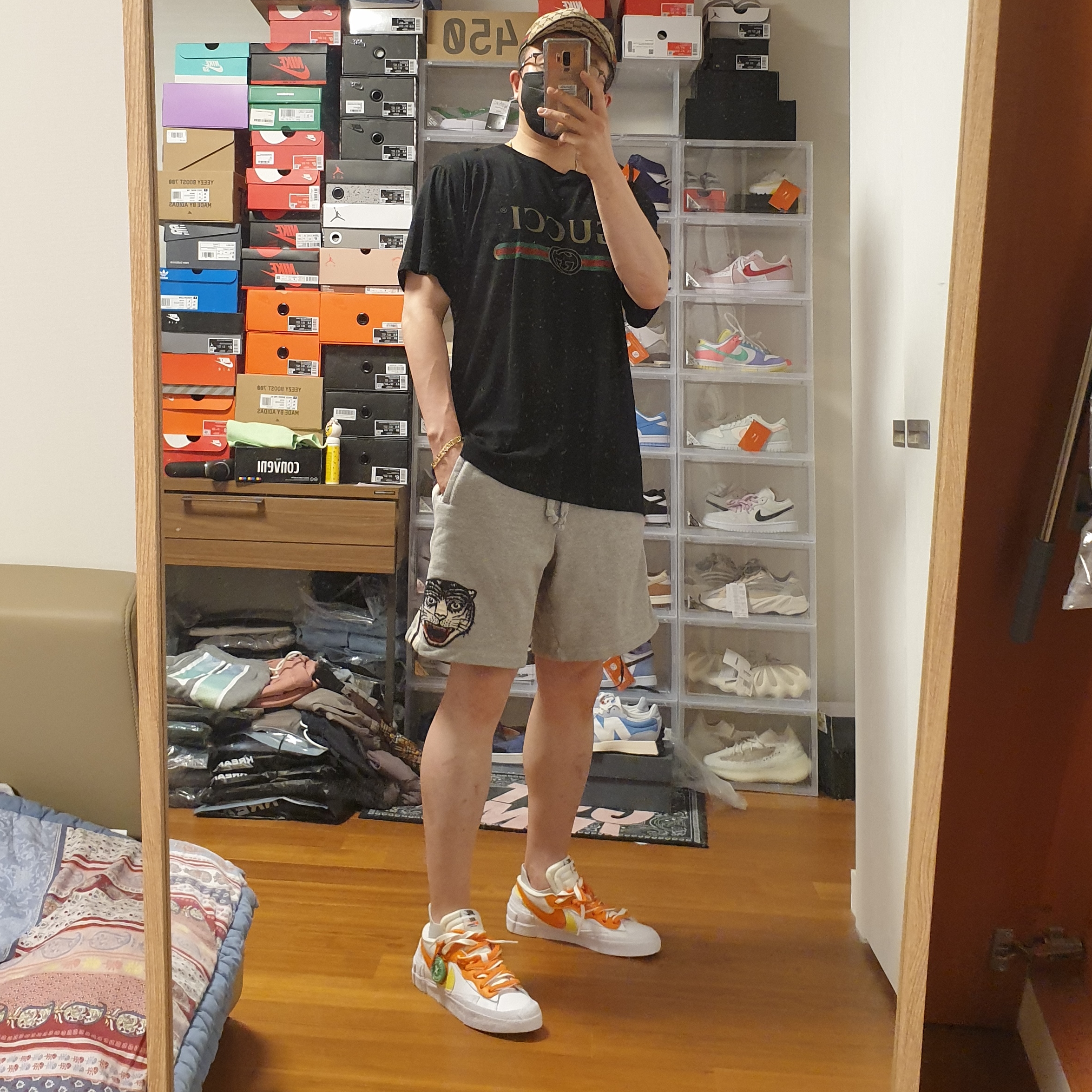 Nike x Sacai Blazer Low Magma Orange 착용 스타일 - 1