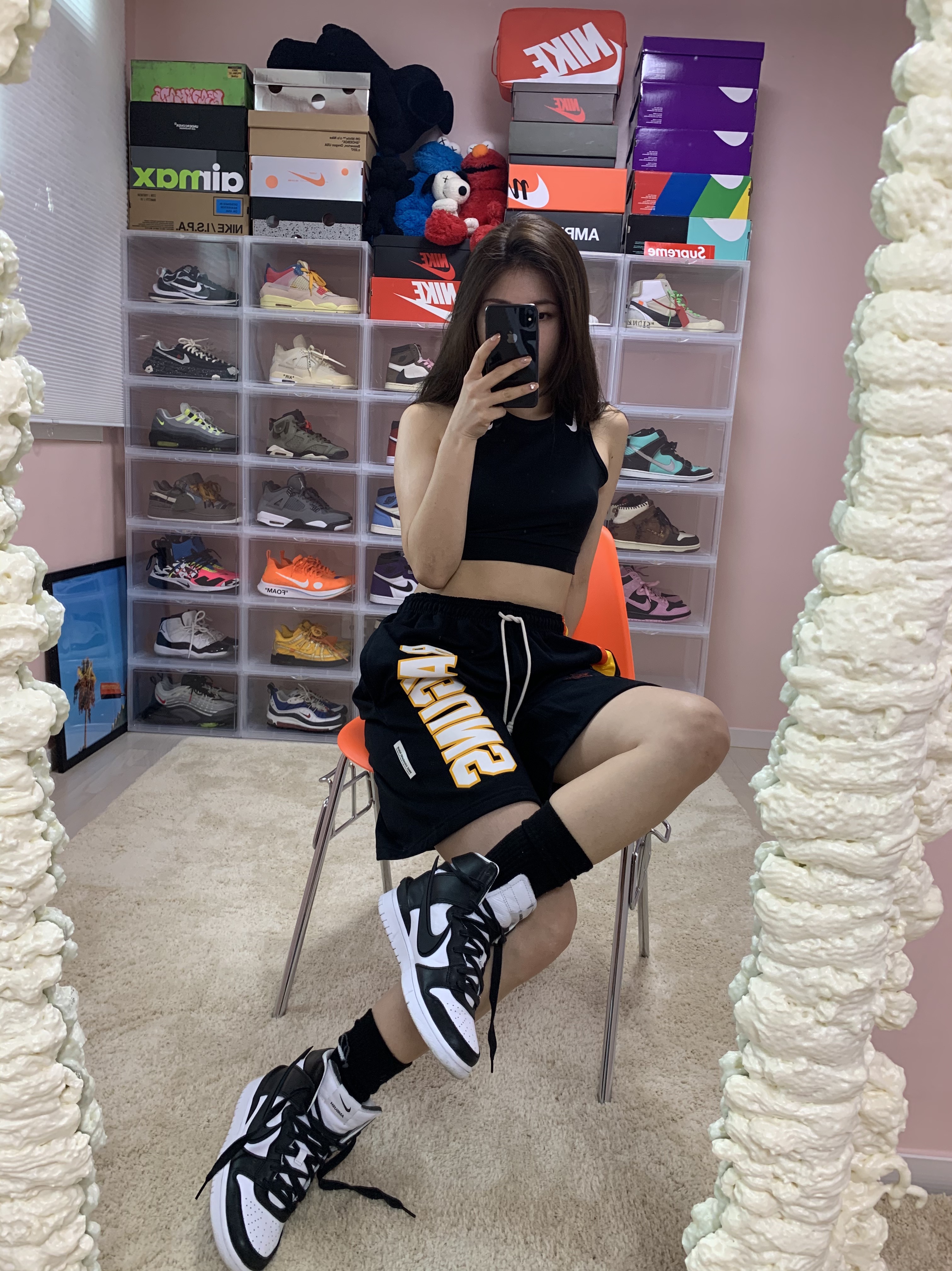 Nike x Ambush Dunk High Black 착용 스타일