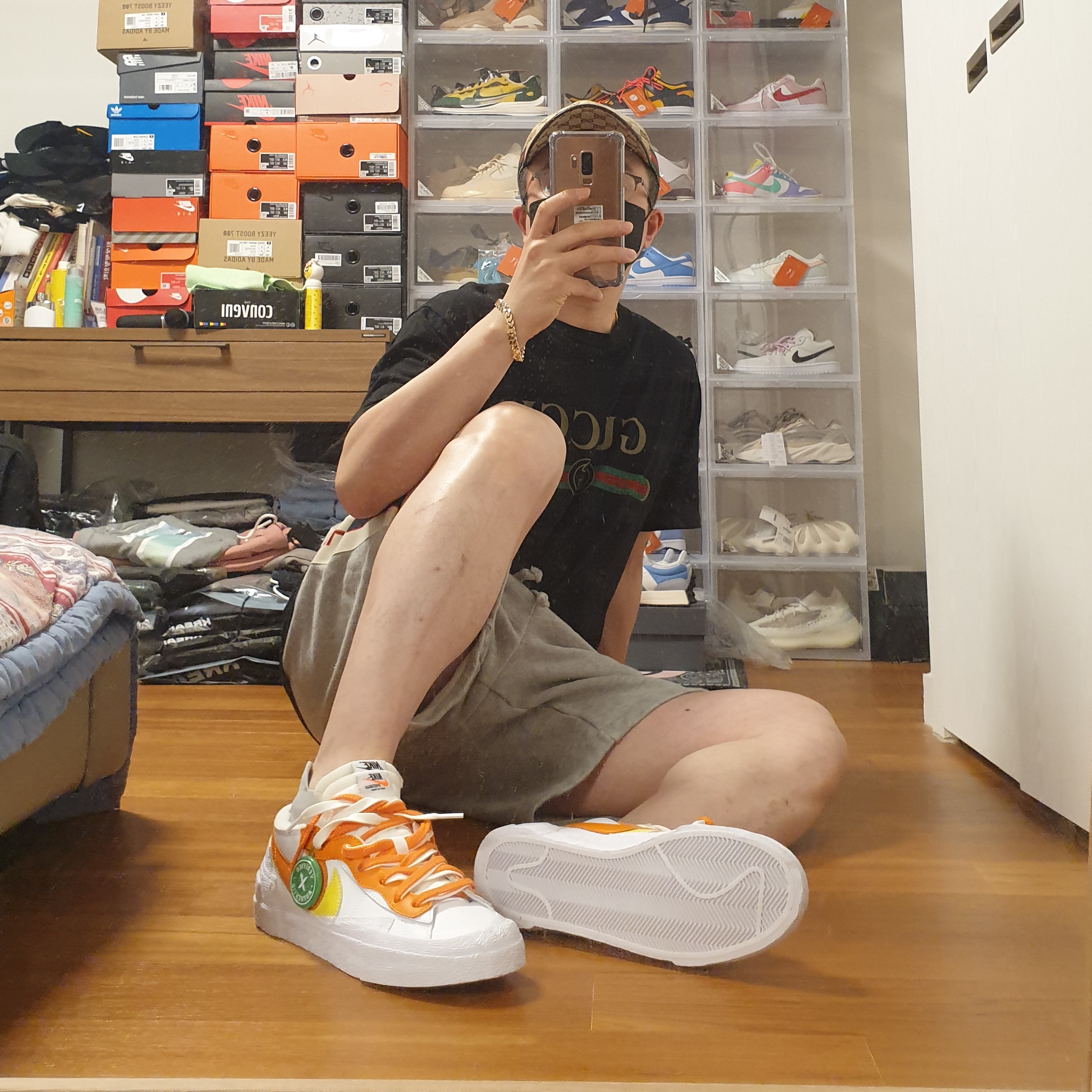 Nike x Sacai Blazer Low Magma Orange 착용 스타일 - 4