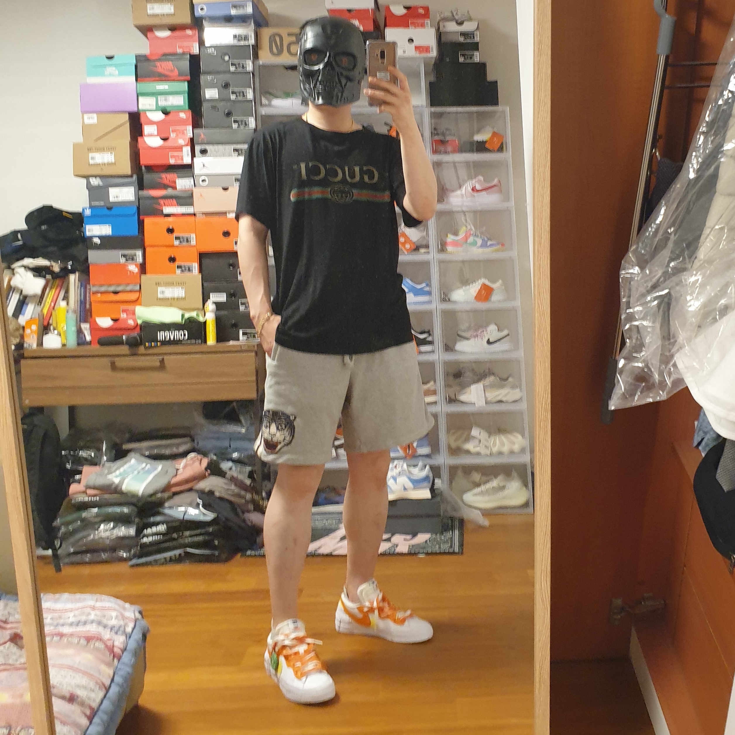 Nike x Sacai Blazer Low Magma Orange 착용 스타일 - 5