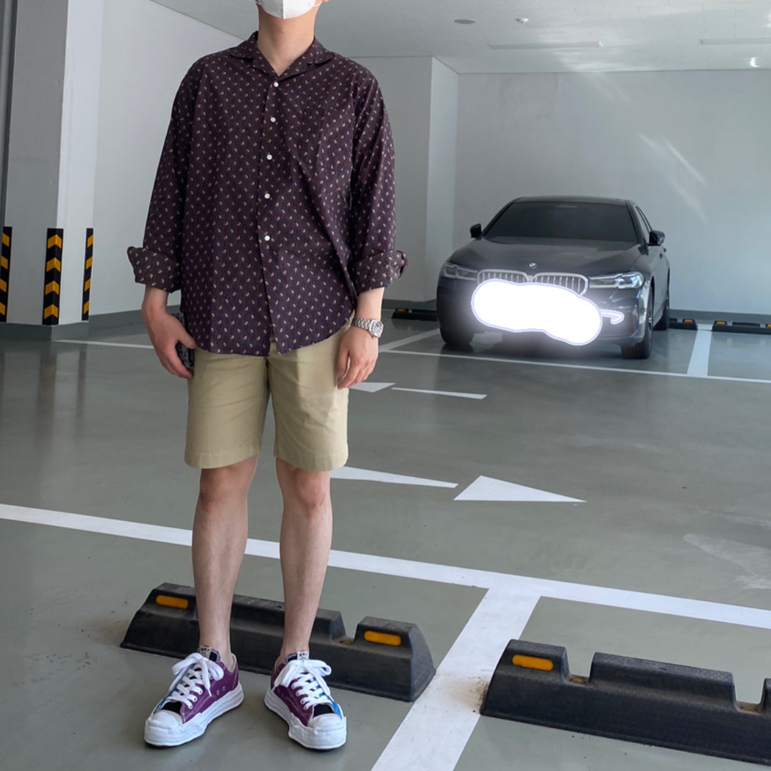 Maison Mihara Yasuhiro Hank OG Sole Canvas Low-top Sneakers Blue Purple 착용 스타일