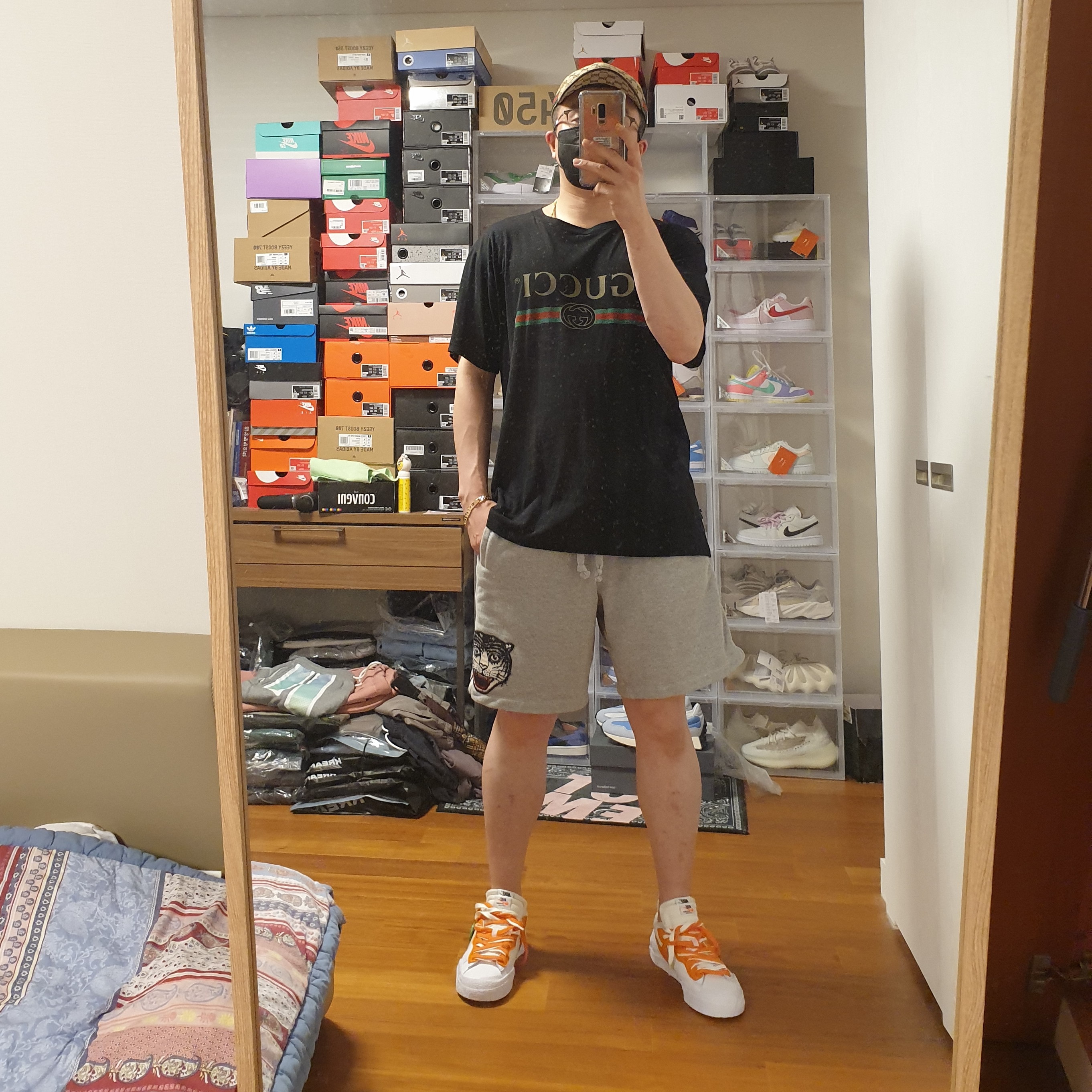Nike x Sacai Blazer Low Magma Orange 착용 스타일 - 2