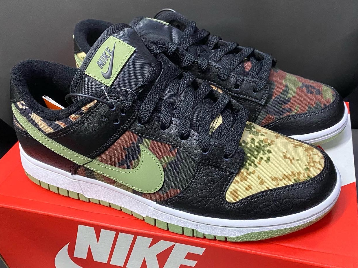 Nike Dunk Low SE Black Multi Camo 착용 스타일 - 1