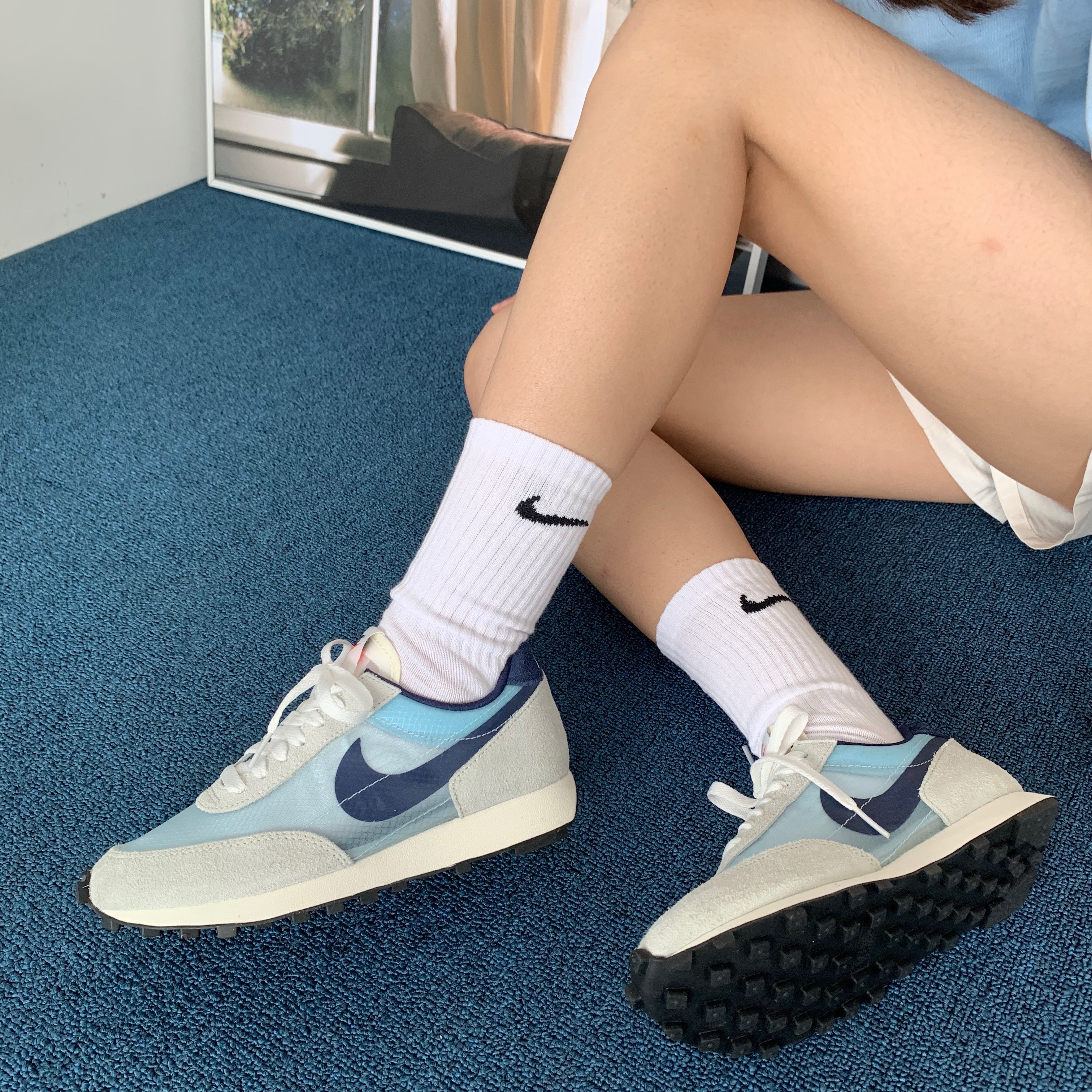 Nike Daybreak SP Teal Tint Midnight Navy 착용 스타일