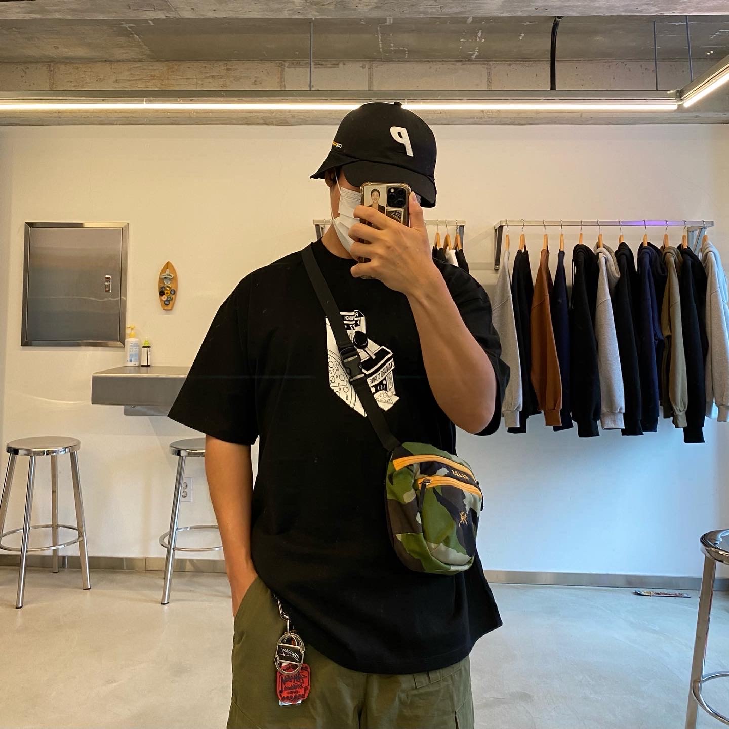 Nike Air Max 97 OG Black Volt Asia, Palace Cordura Safari 6-Panel Black - 21SS 착용 스타일 - 4