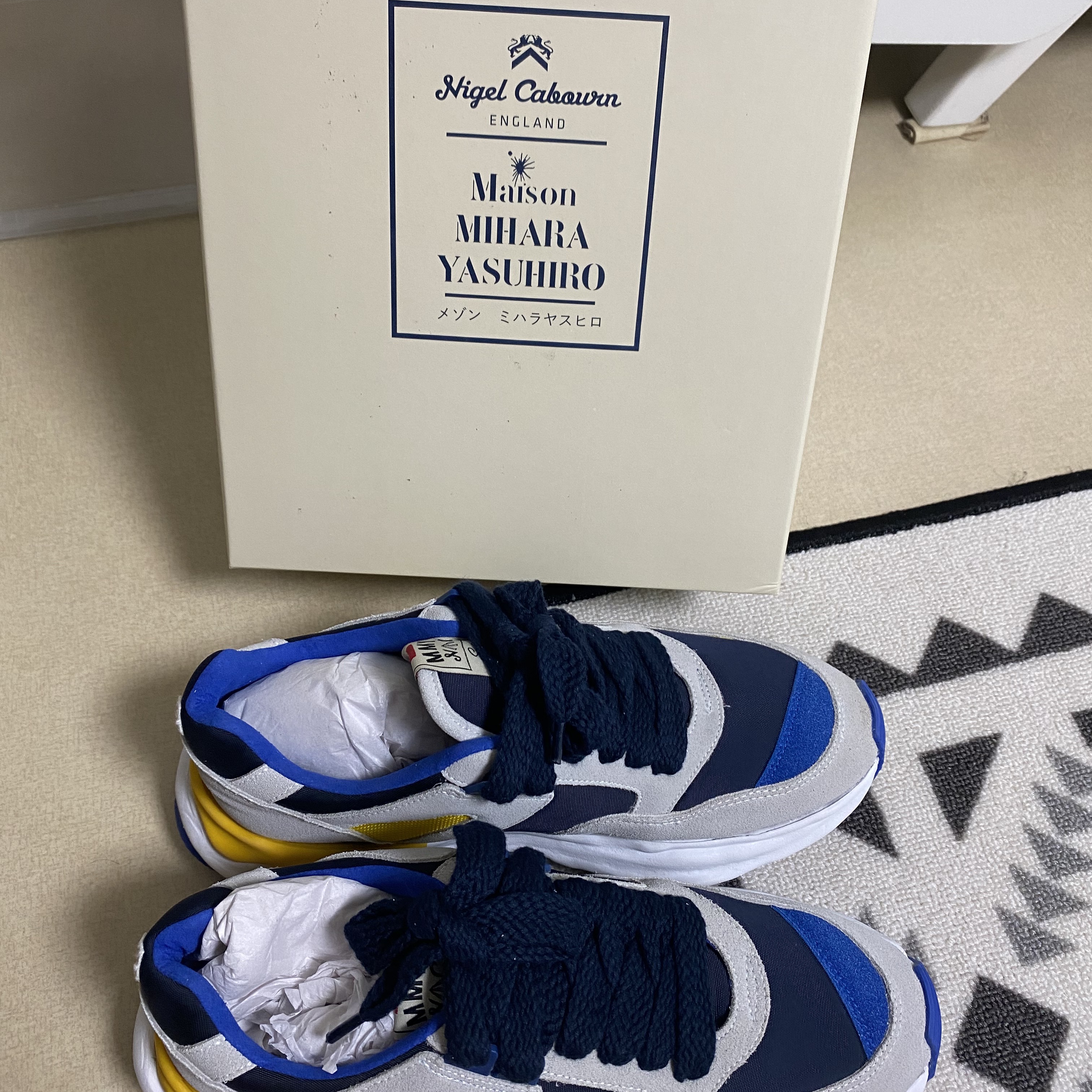 Maison Mihara Yasuhiro x Nigel Cabourn FR Army Sneakers Navy 착용 스타일 - 2