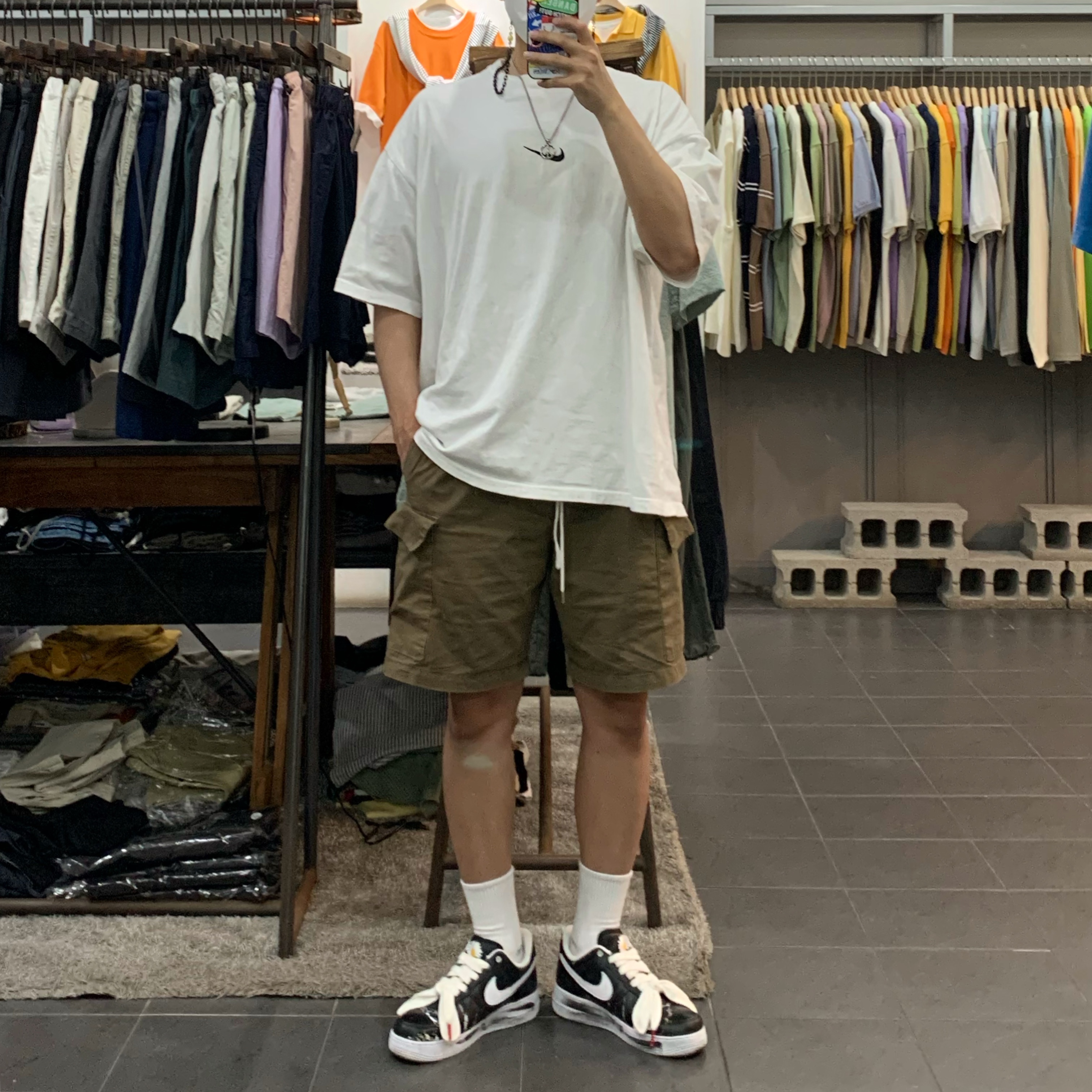 Nike x Peaceminusone Air Force 1 Low Para-Noise 착용 스타일