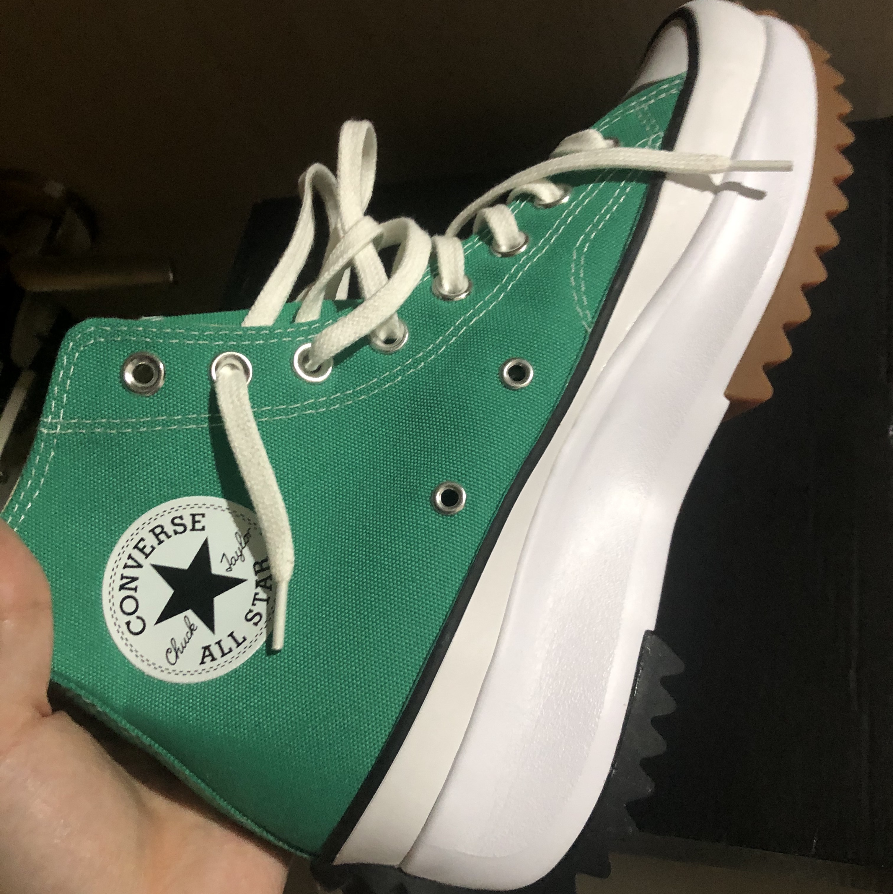 Converse Run Star Hike Hi Court Green 착용 스타일