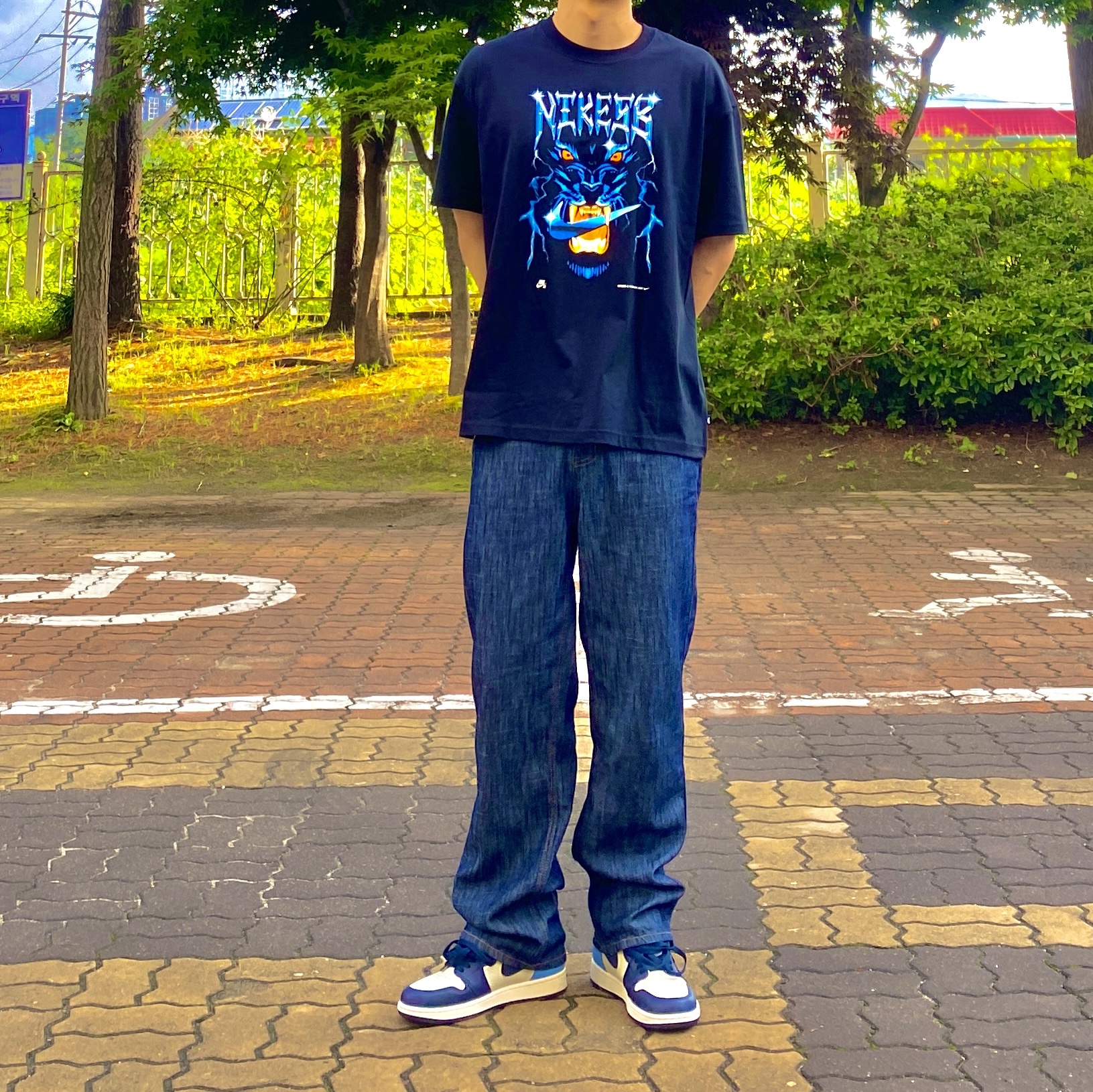 Jordan 1 Retro High Obsidian UNC 착용 스타일