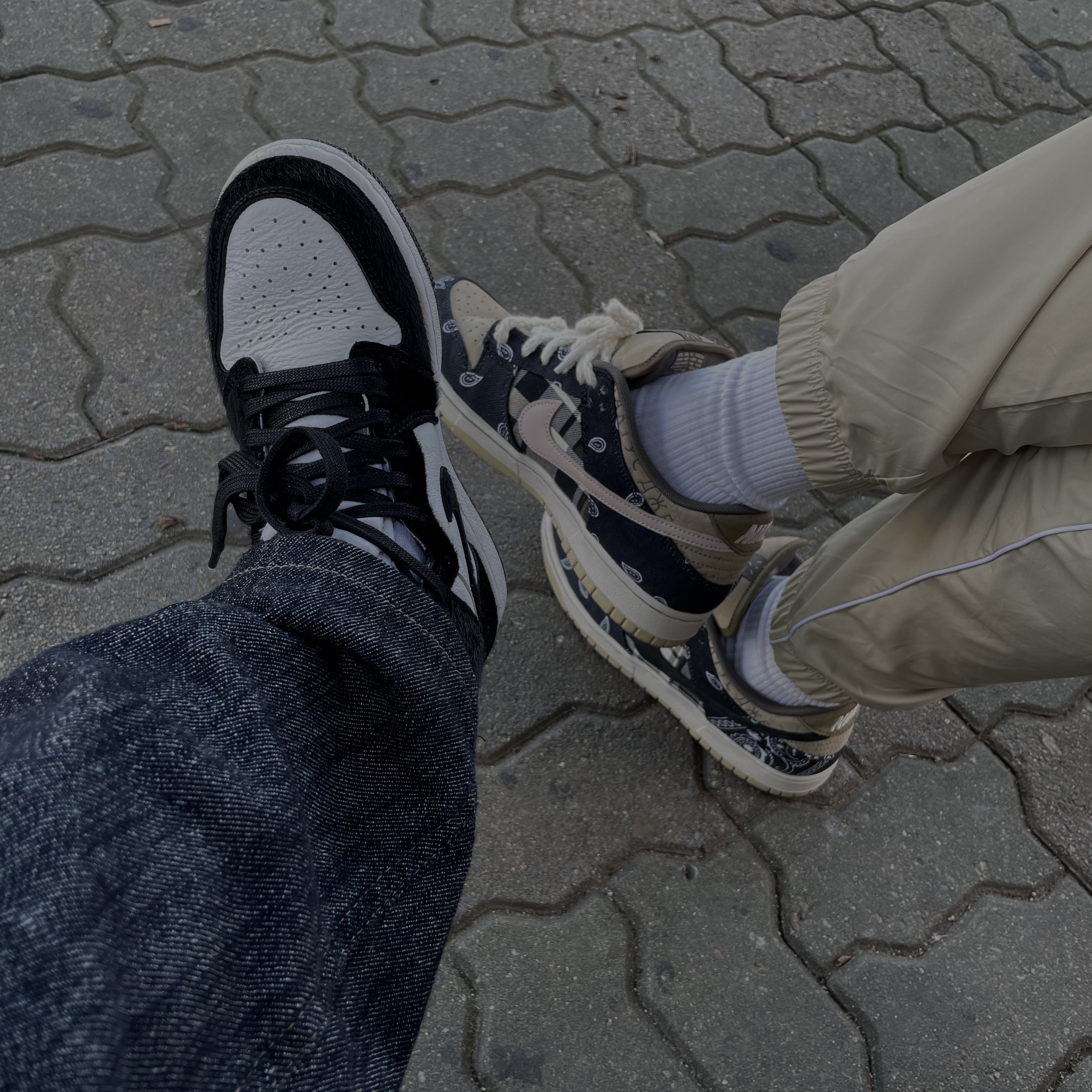(W) Jordan 1 Retro High Twist, Nike x Travis Scott SB Dunk Low 착용 스타일
