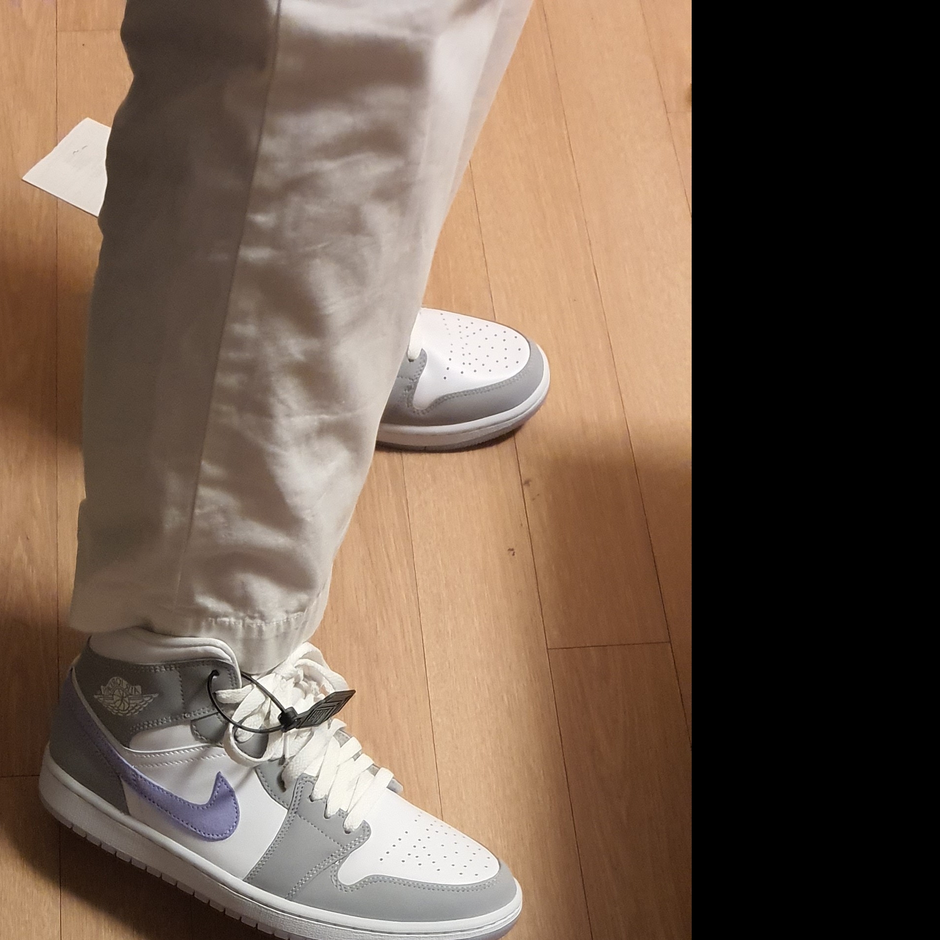 (W) Jordan 1 Mid Wolf Grey 착용 스타일 - 4