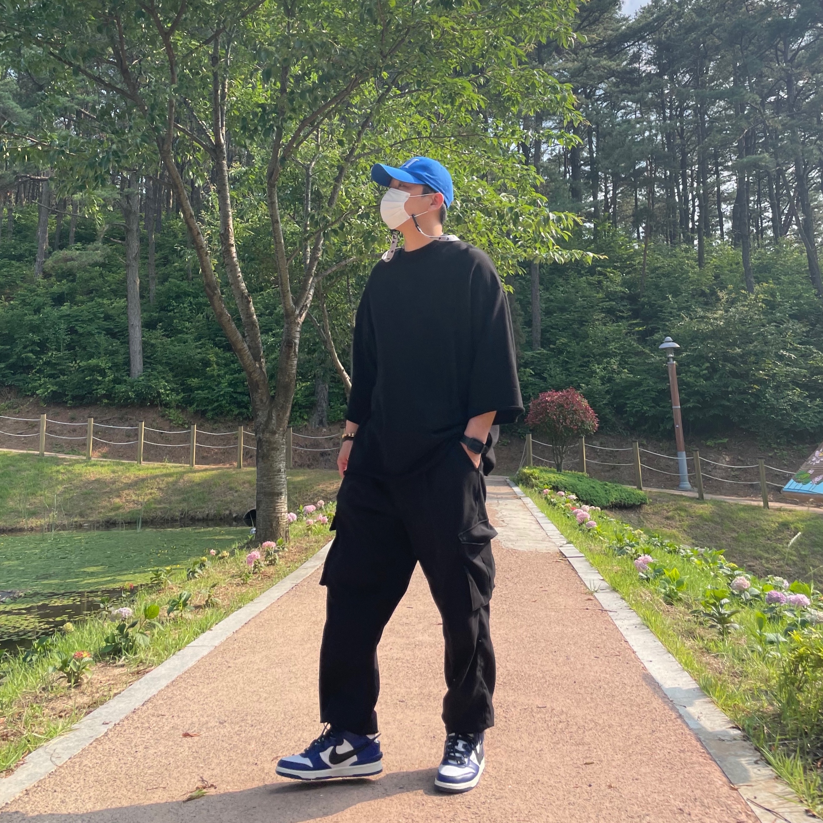 Nike x Ambush Dunk High Deep Royal Blue 착용 스타일