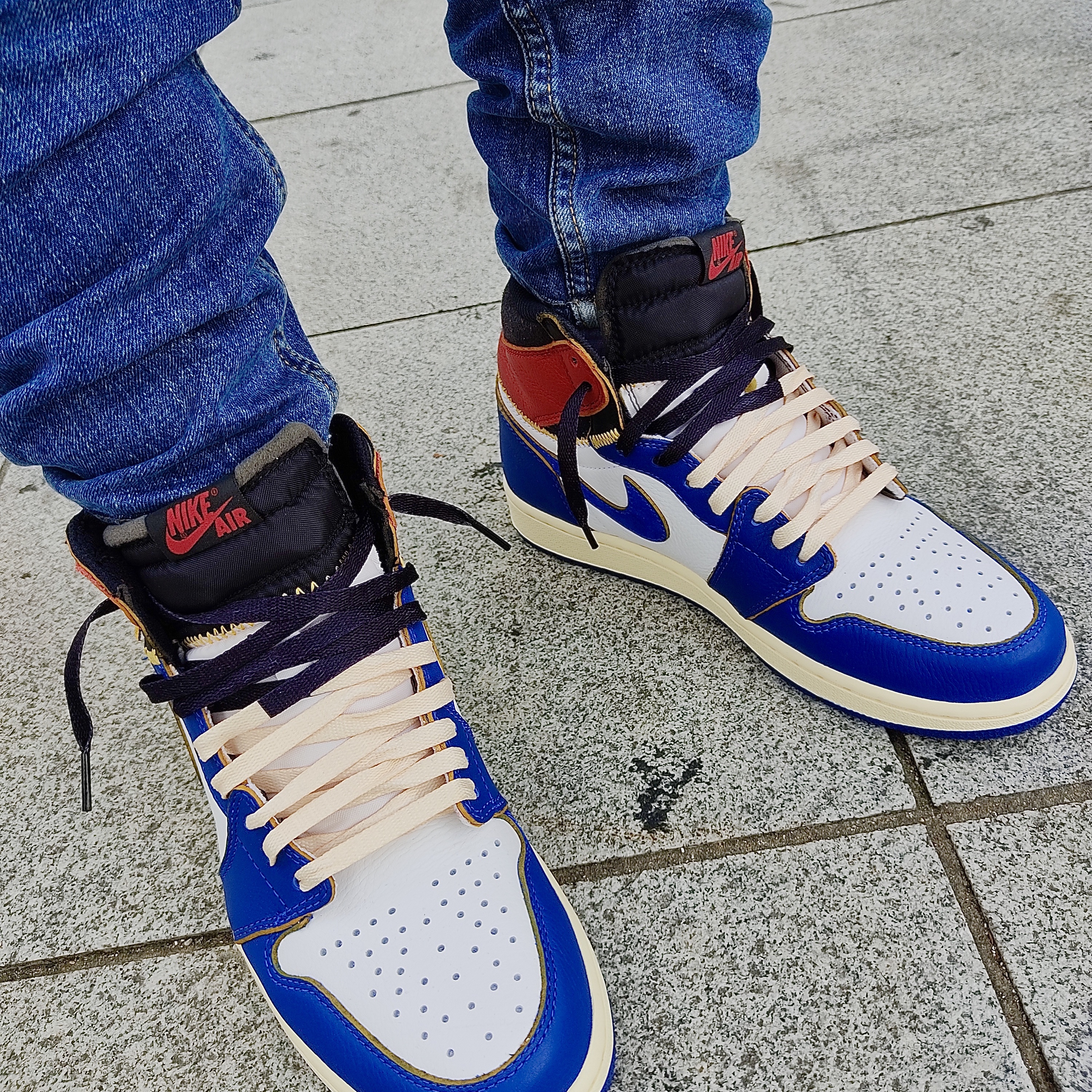 Jordan 1 x Union Retro High Blue Toe 착용 스타일 - 3