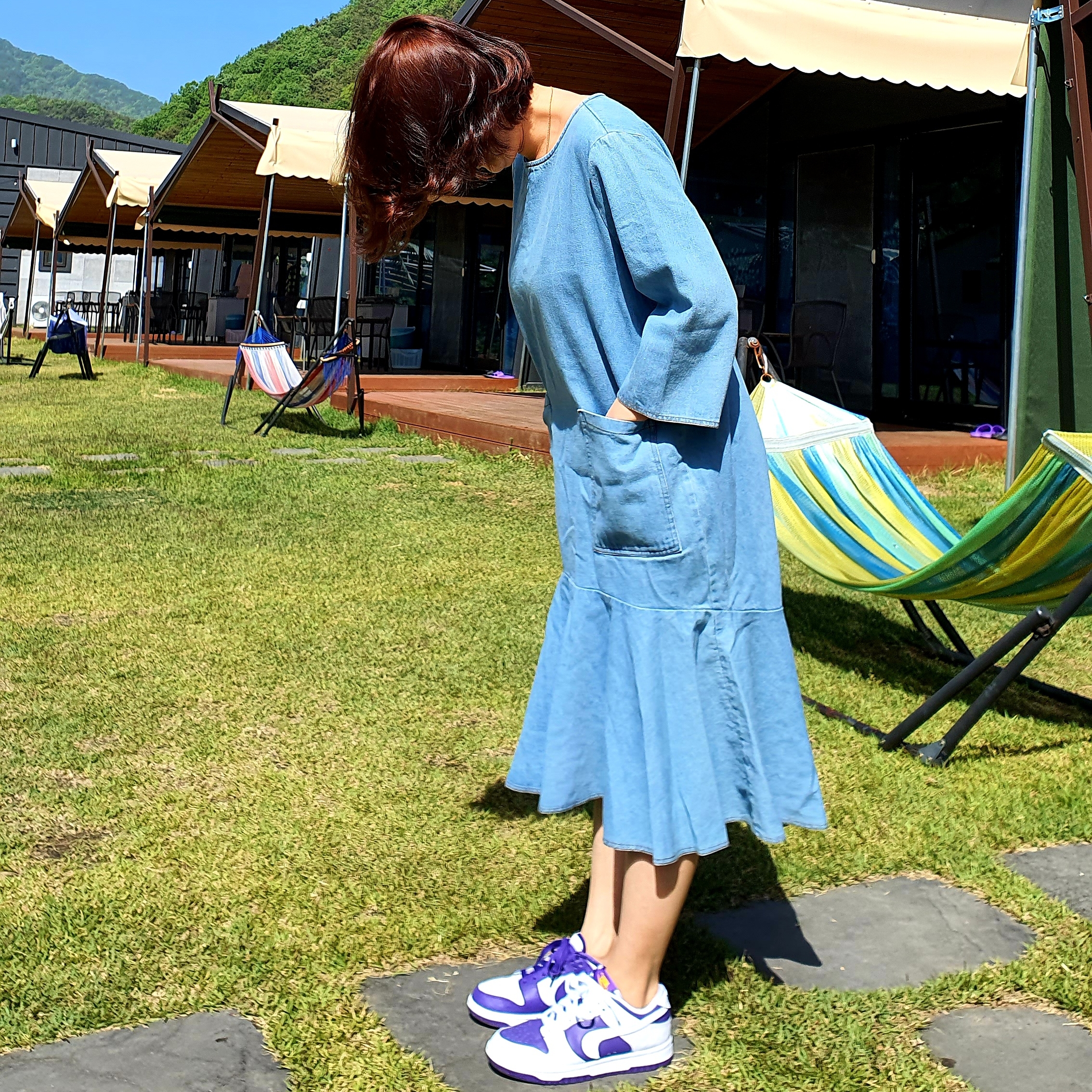 (W) Nike Dunk Low SE Flip 착용 스타일