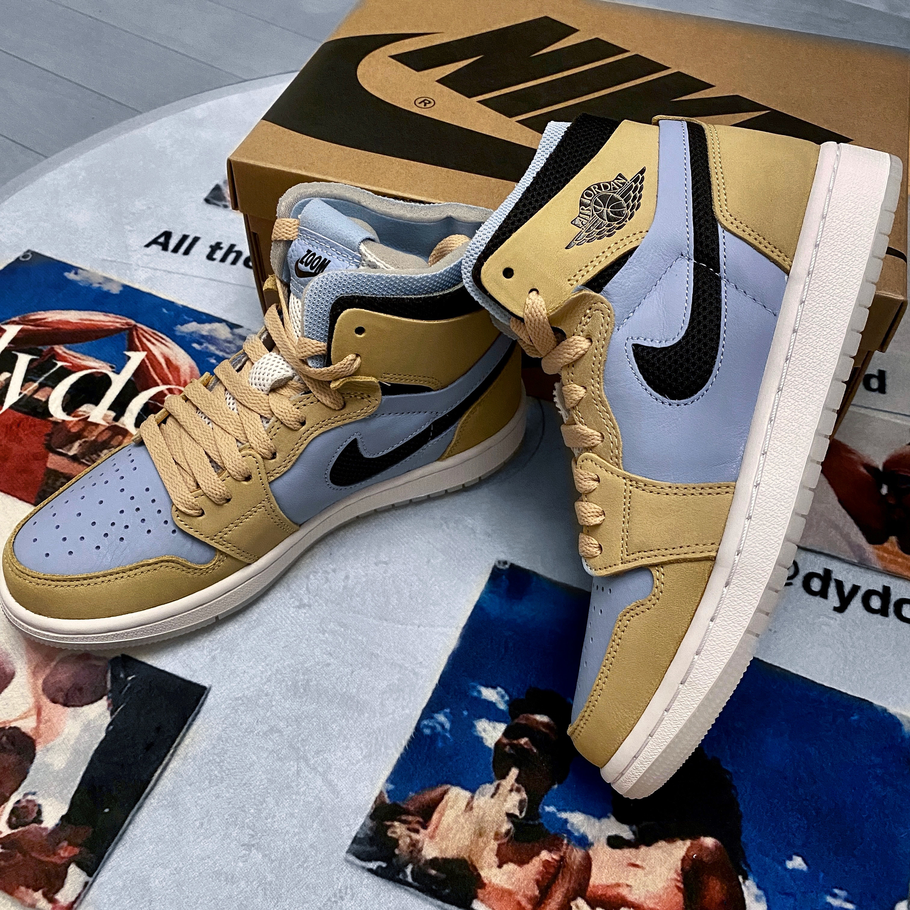 (W) Jordan 1 Zoom Air CMFT Psychic Blue Sesame 착용 스타일