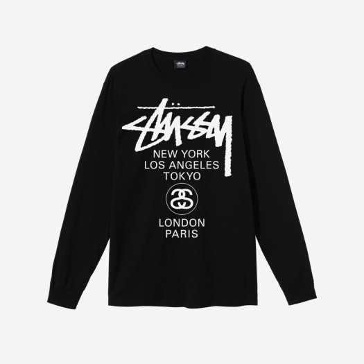 Stussy World Tour LS T-Shirt Black