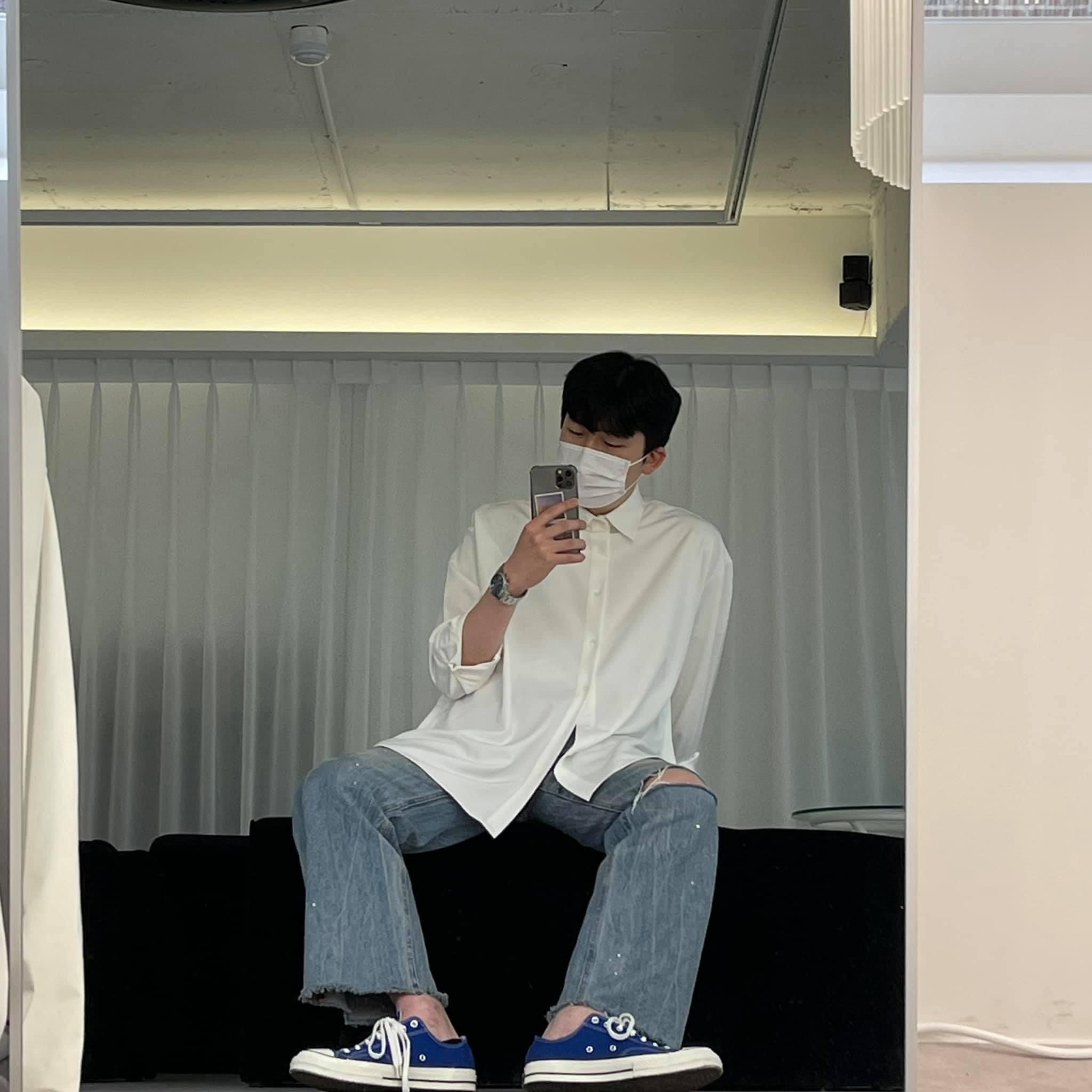 Converse Chuck 70 Ox Black - Standard, Converse Chuck 70 Ox Vintage Canvas Rush Blue 착용 스타일 - 2