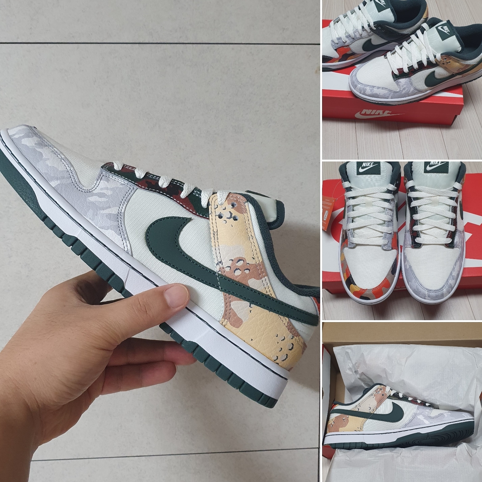 Nike Dunk Low SE Sail Multi Camo 착용 스타일