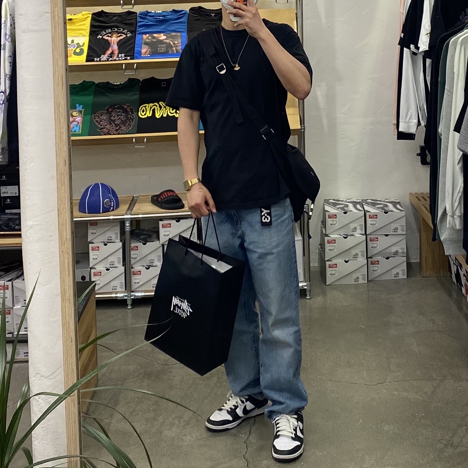 Nike Dunk Low Retro Black 착용 스타일