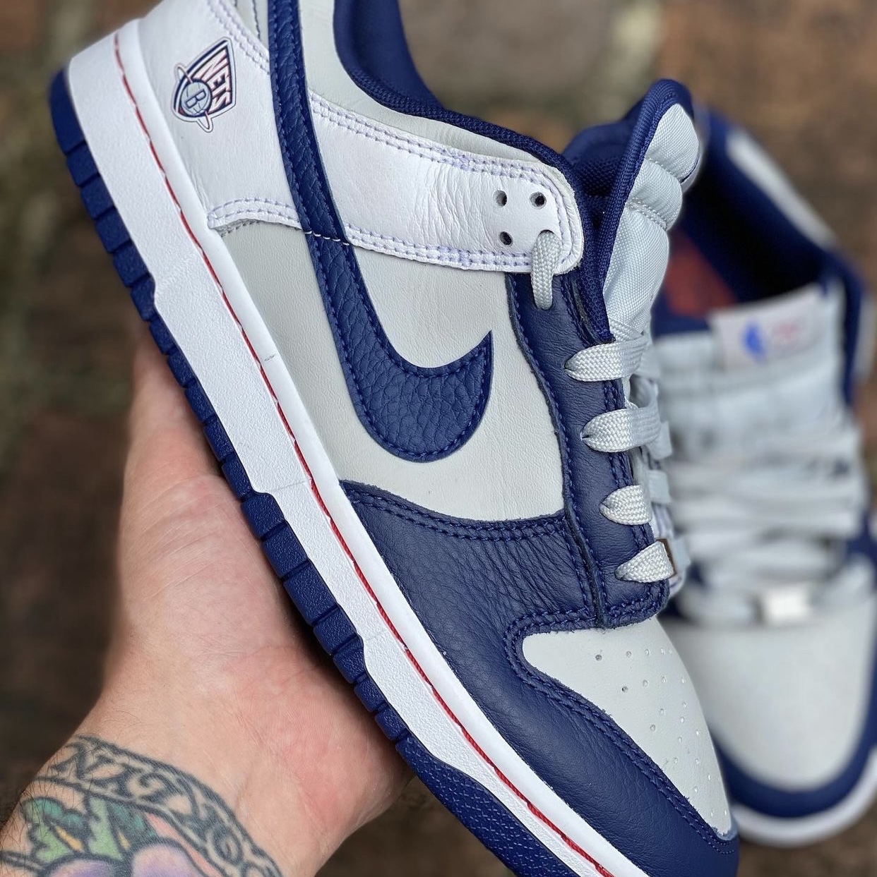 Nike x NBA Dunk Low Retro EMB Nets, (GS) Nike x NBA Dunk Low Nets 착용 스타일 - 2