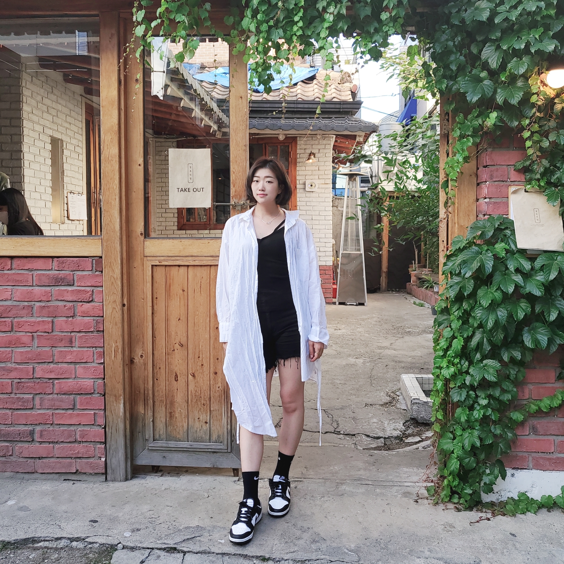 (W) Nike Dunk Low Black 착용 스타일
